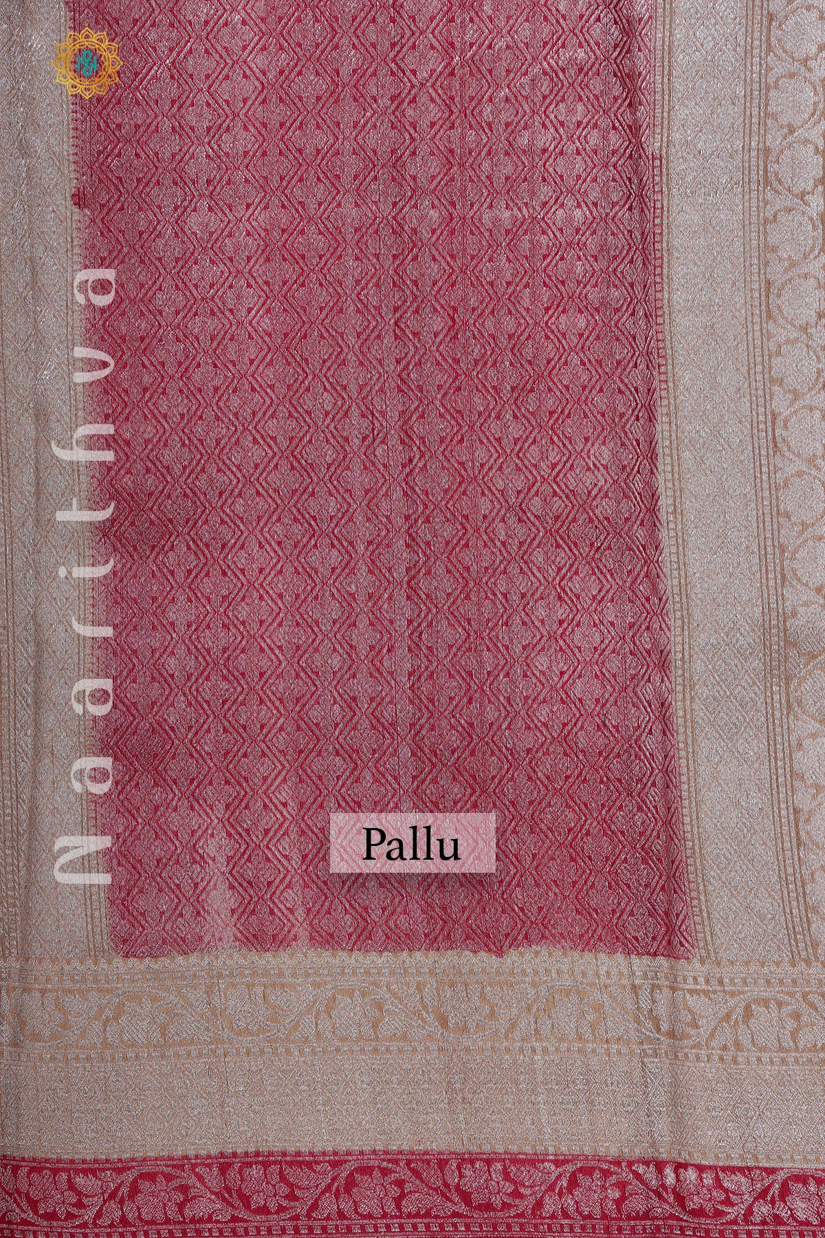 YELLOW WITH PINK & ORANGE - PURE HANDLOOM TUSSAR SILK