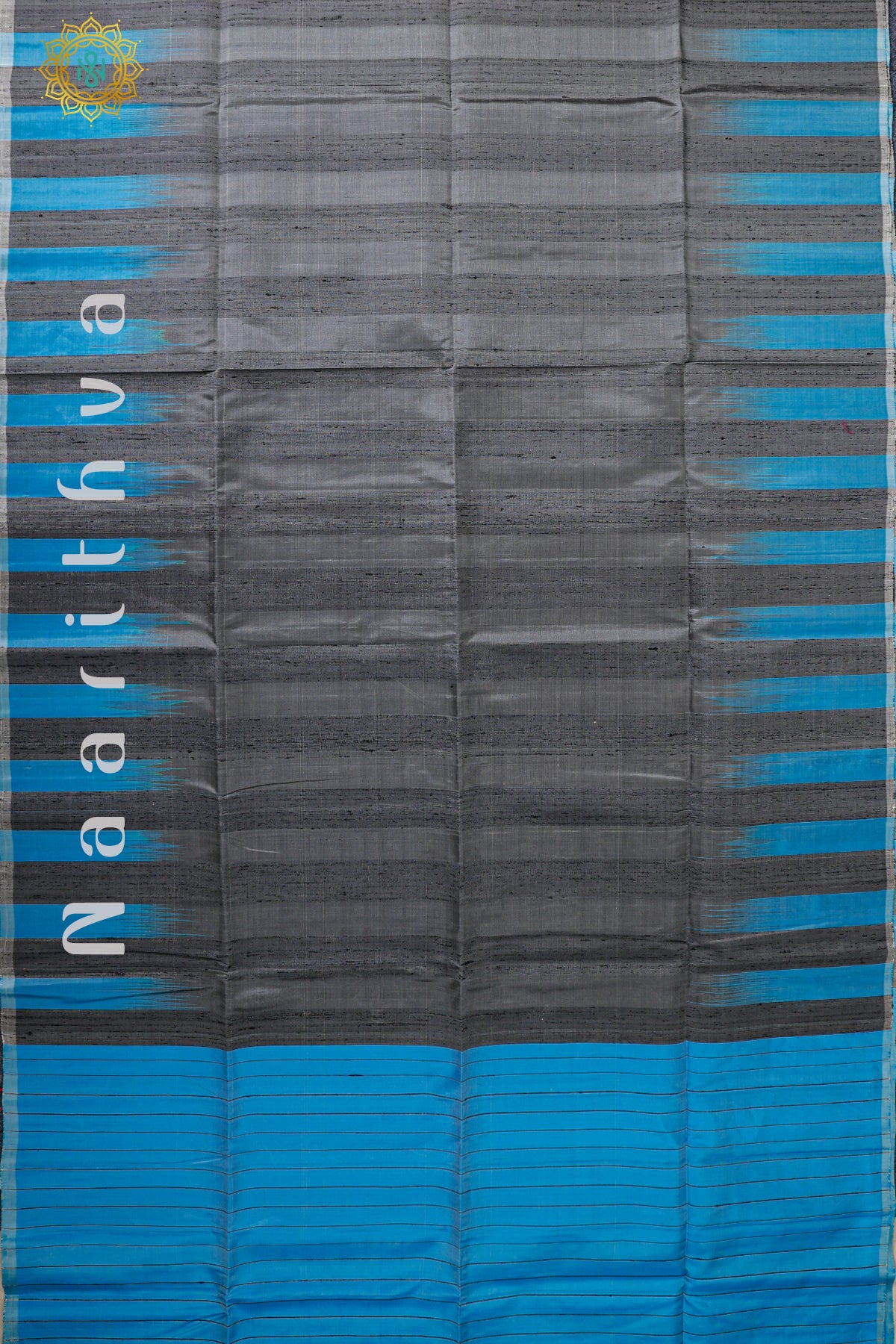 GREY WITH BLUE - PURE KANJIVARAM SOFT SILK