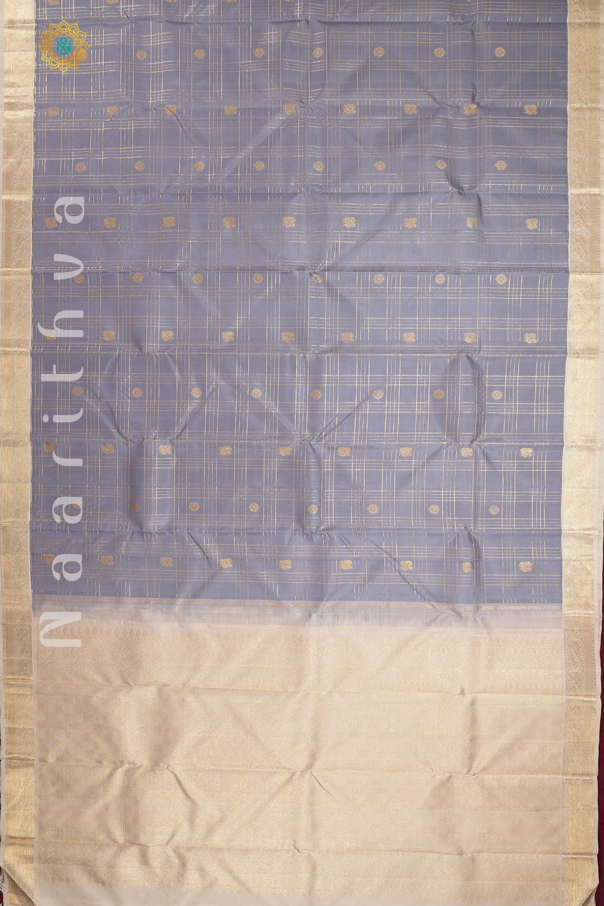 GREY WITH CREAM - PURE KANJIVARAM SILK
