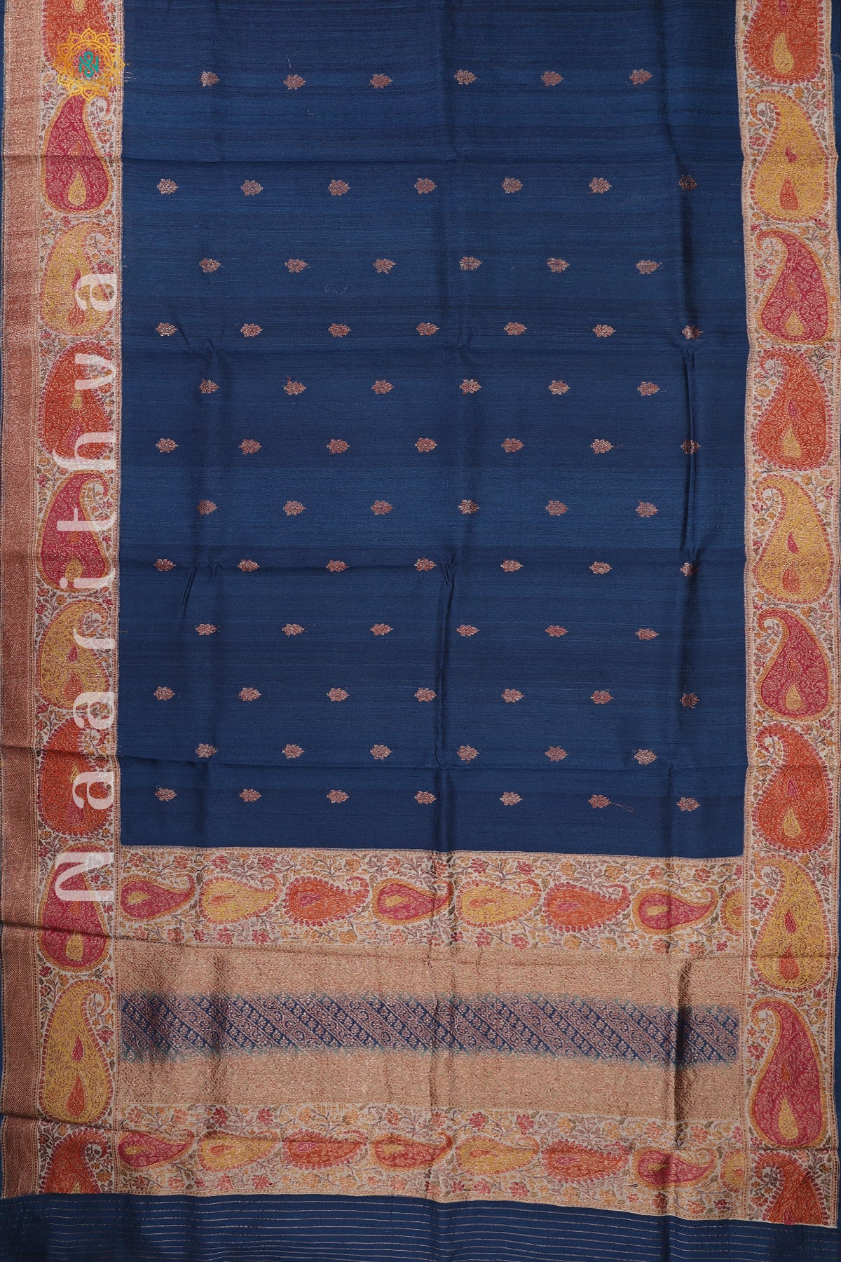 GERMAN BLUE - PURE HANDLOOM TUSSAR SILK