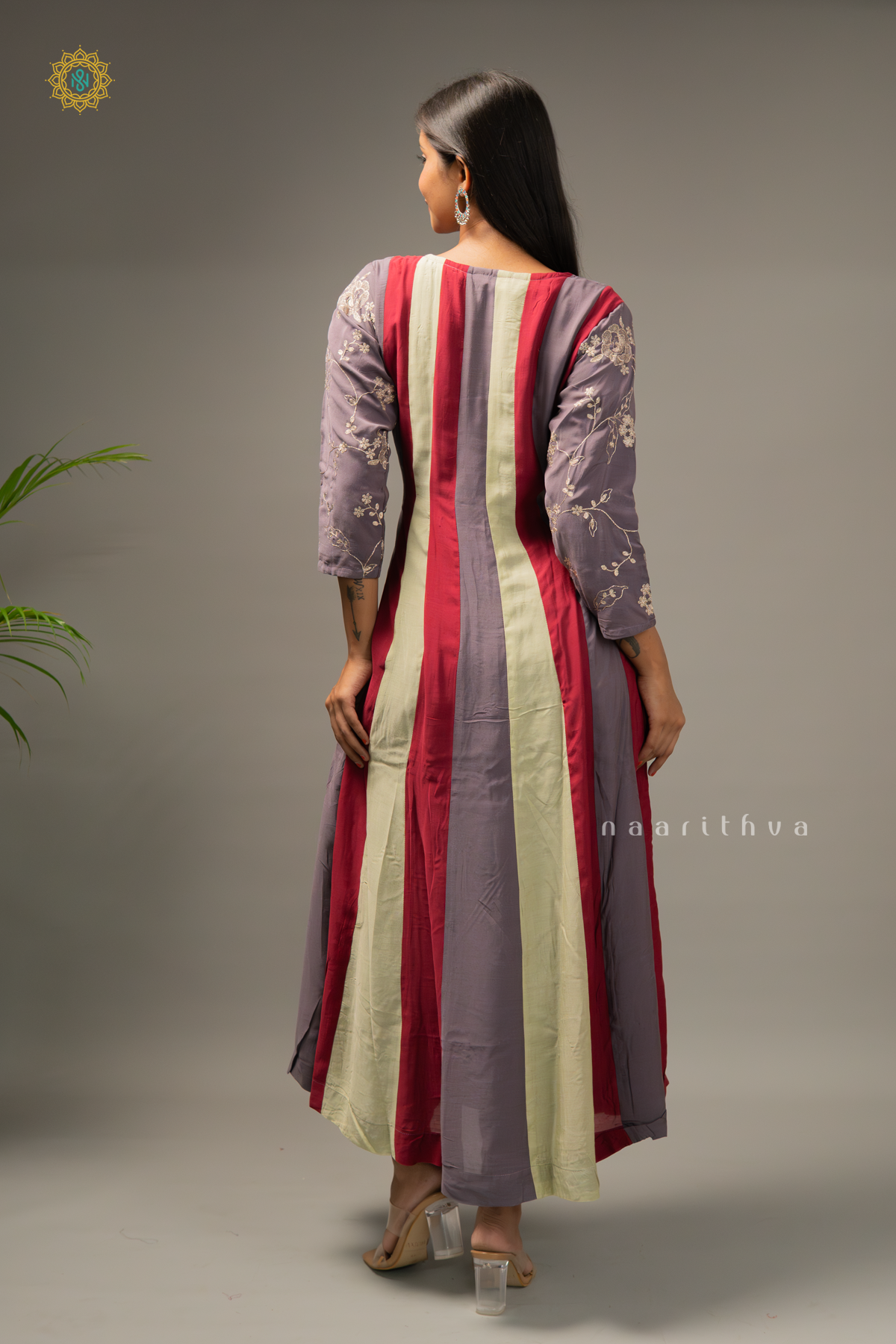 LAVENDER WITH MAROON - COTTON 3PC SALWAR SUIT WITH TOP, BOTTOM & DUPATTA