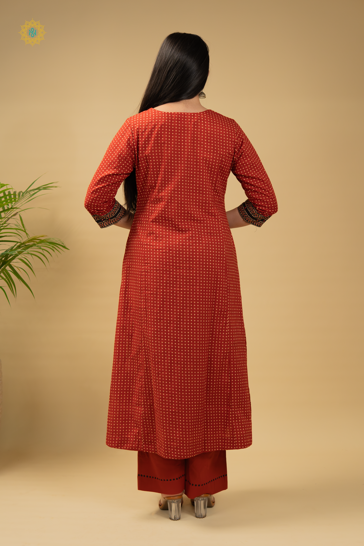 MAROON - 3PC SALWAR SUIT WITH BANDHINI PRINTED - TOP, BOTTOM & DUPPATA