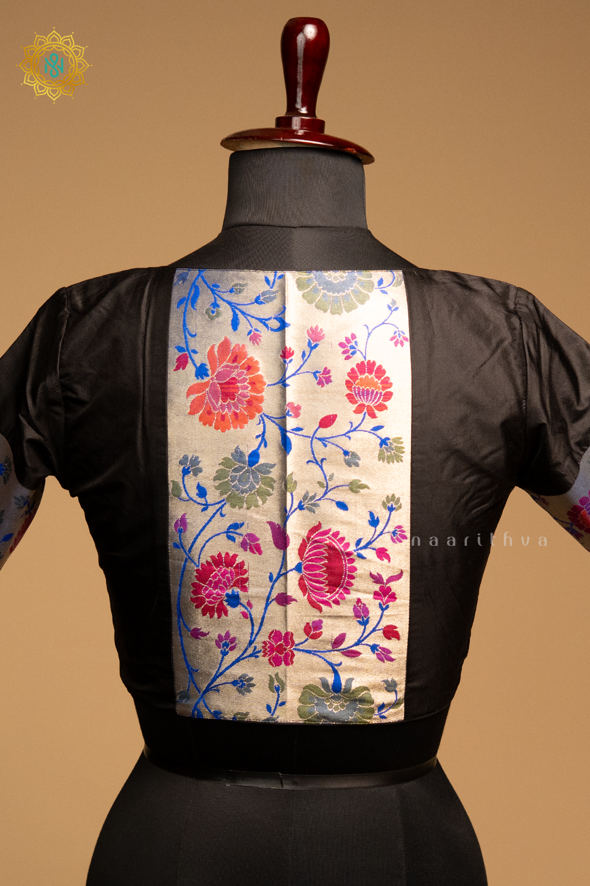 BLACK - SILK PAITHANI READYMADE BLOUSE