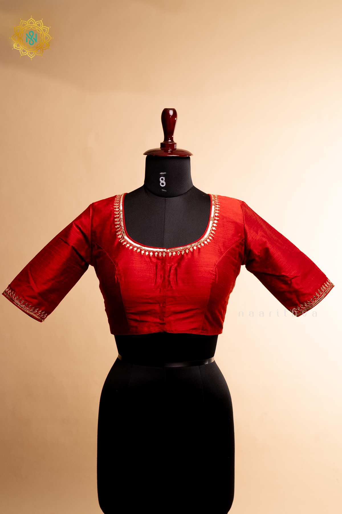 MAROON - COTTON SILK READYMADE BLOUSE
