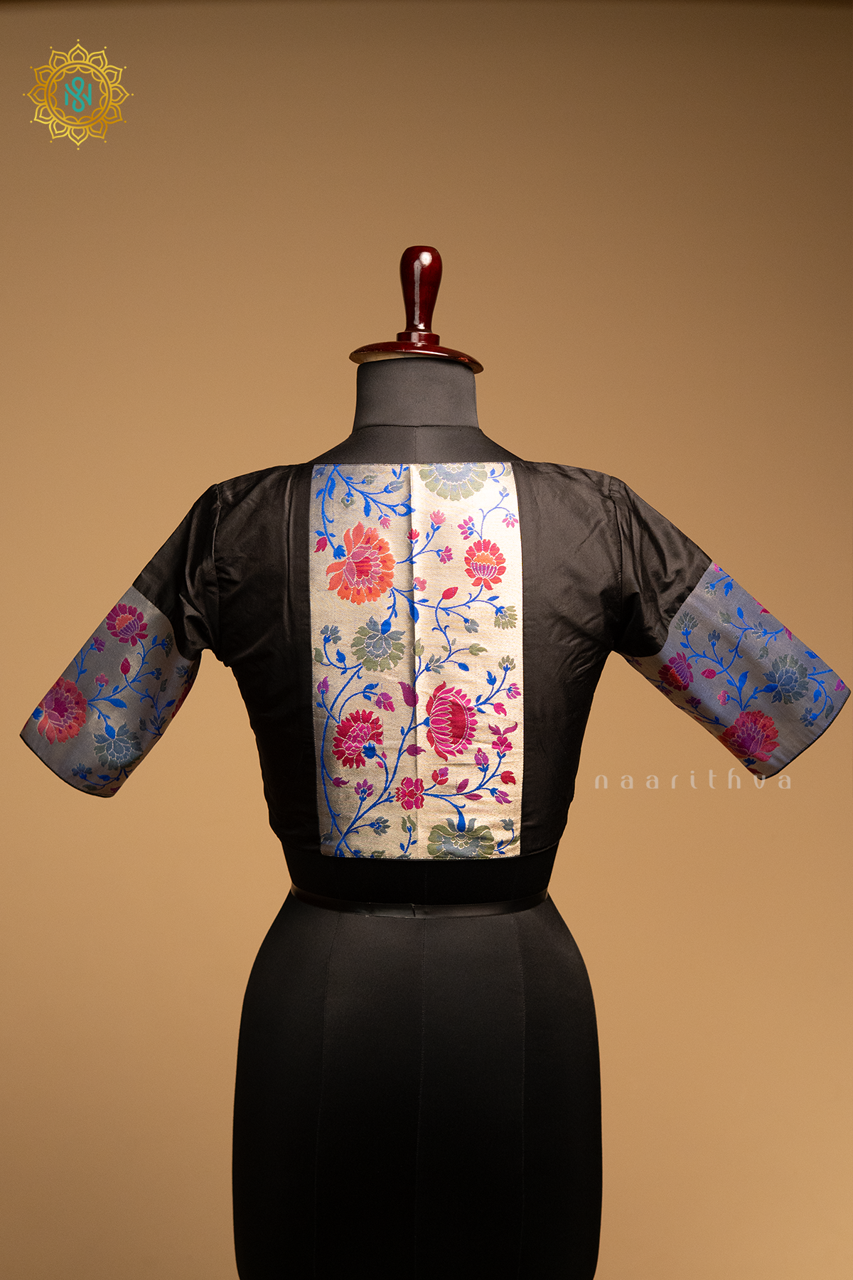 BLACK - SILK PAITHANI READYMADE BLOUSE