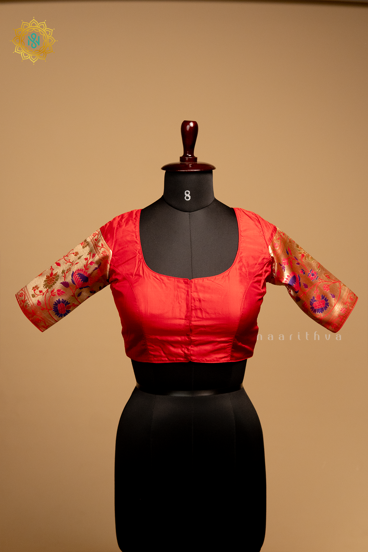RED - SILK PAITHANI READYMADE BLOUSE