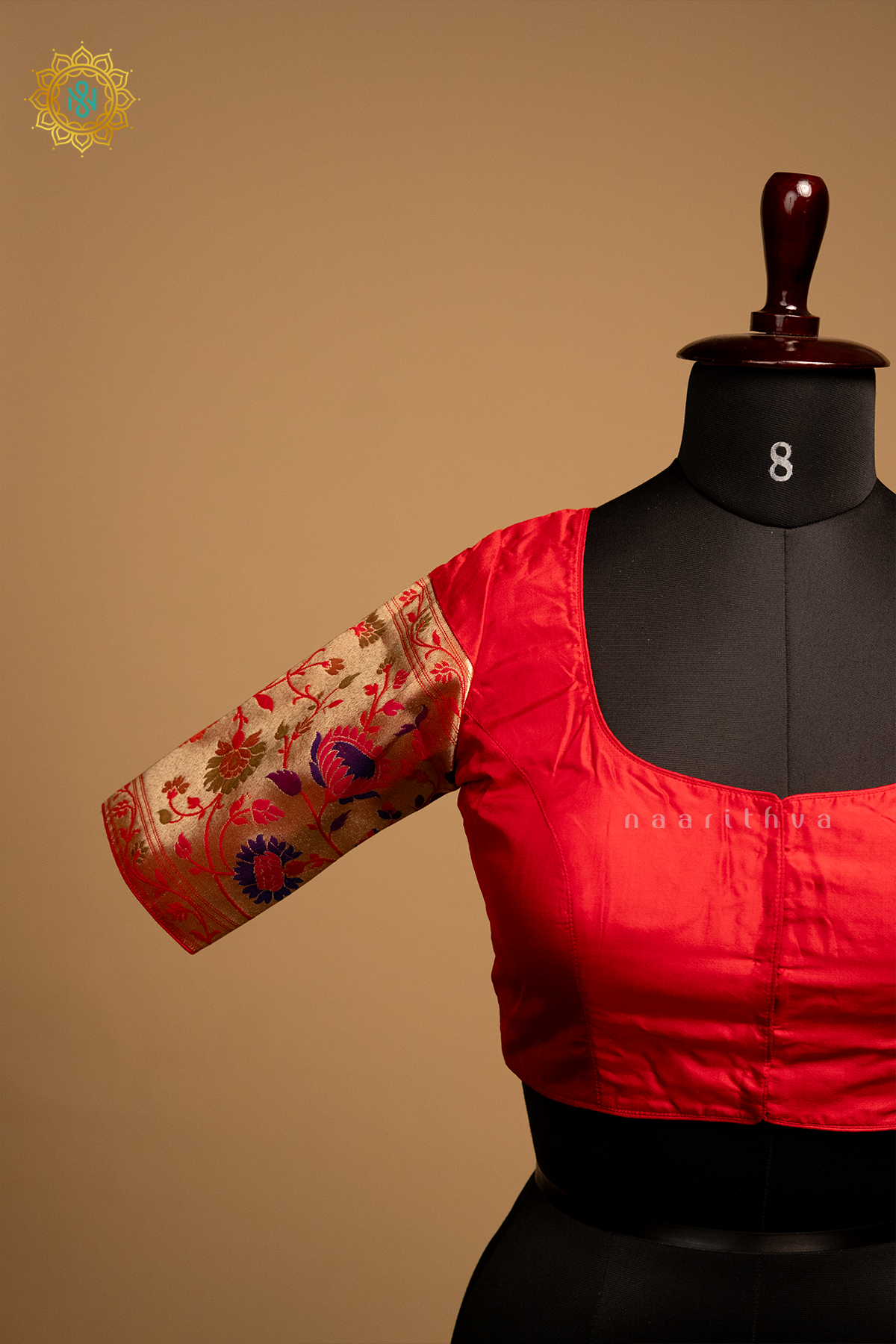 RED - SILK PAITHANI READYMADE BLOUSE