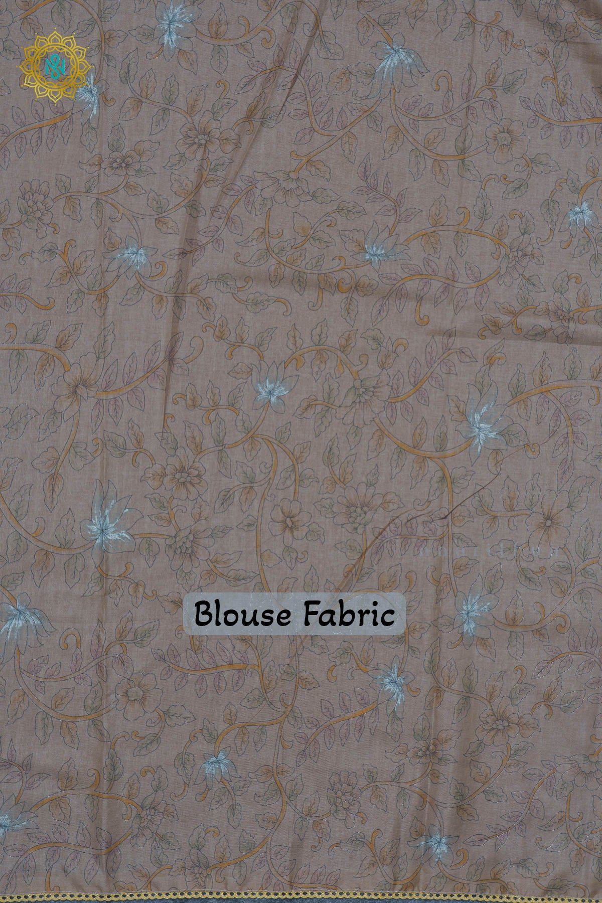 OFF WHITE WITH GREY - LINEN TISSUE WITH APPLIQUE WORK