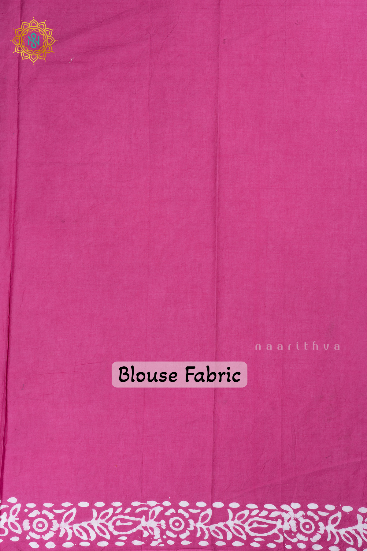 Aqua Green With Pink Printed Cotton Saree With Contrast Border & Pallu