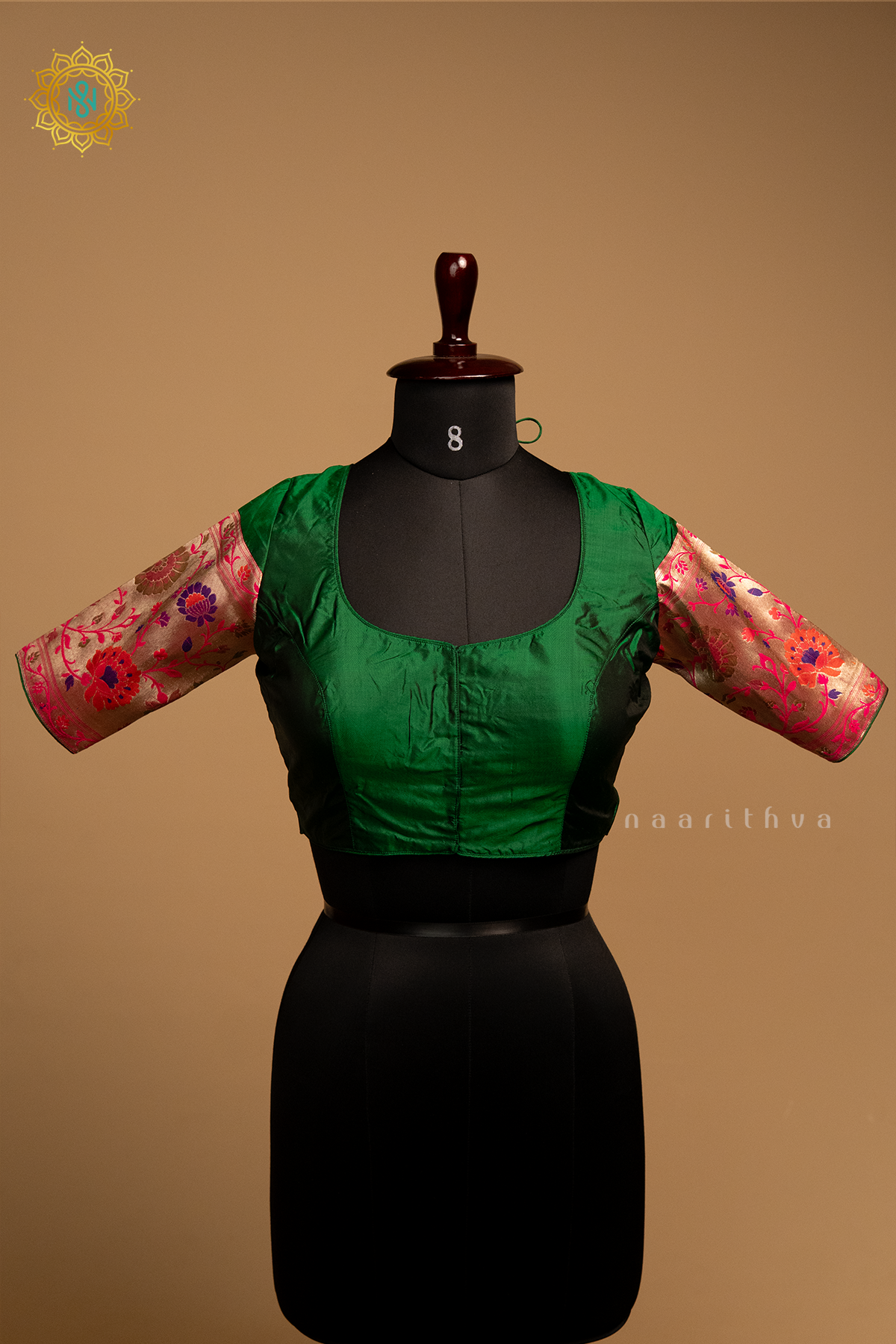 GREEN - SILK PAITHANI READYMADE BLOUSE