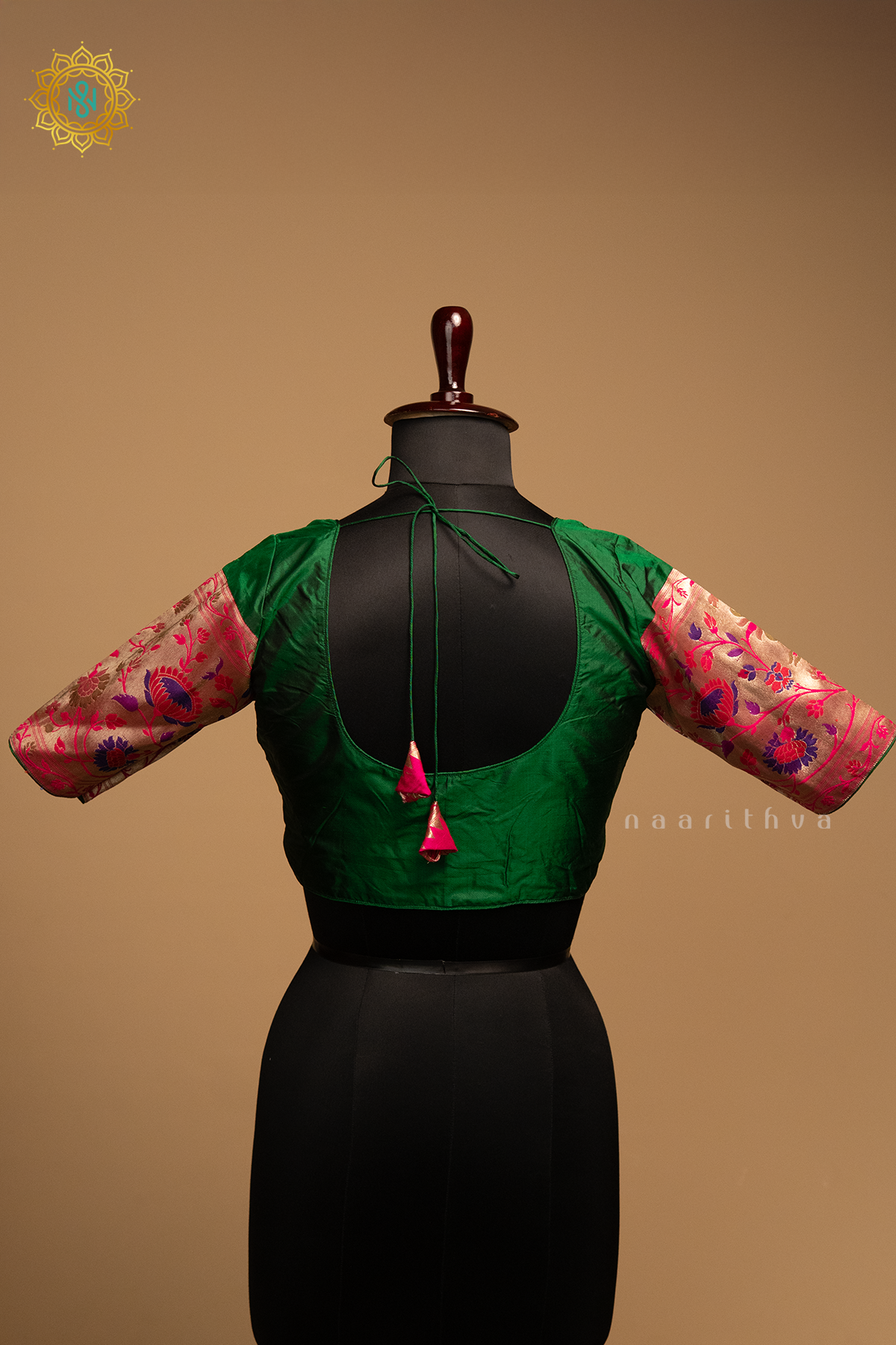 GREEN - SILK PAITHANI READYMADE BLOUSE