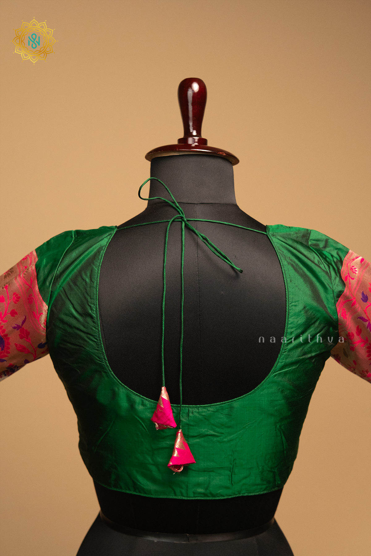 GREEN - SILK PAITHANI READYMADE BLOUSE