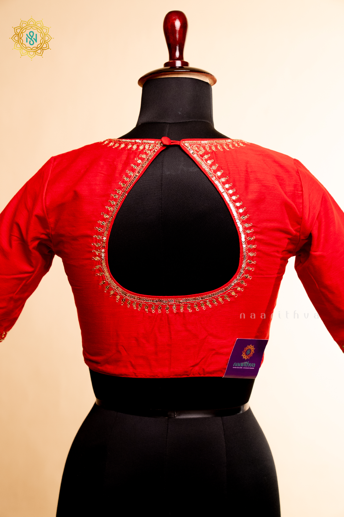 RED - COTTON SILK READYMADE BLOUSE