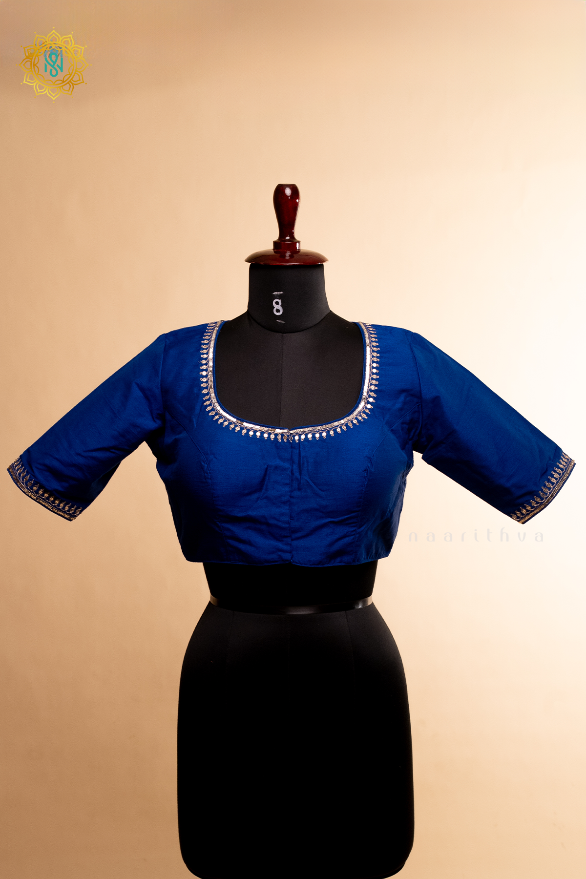 BLUE - COTTON SILK READYMADE BLOUSE