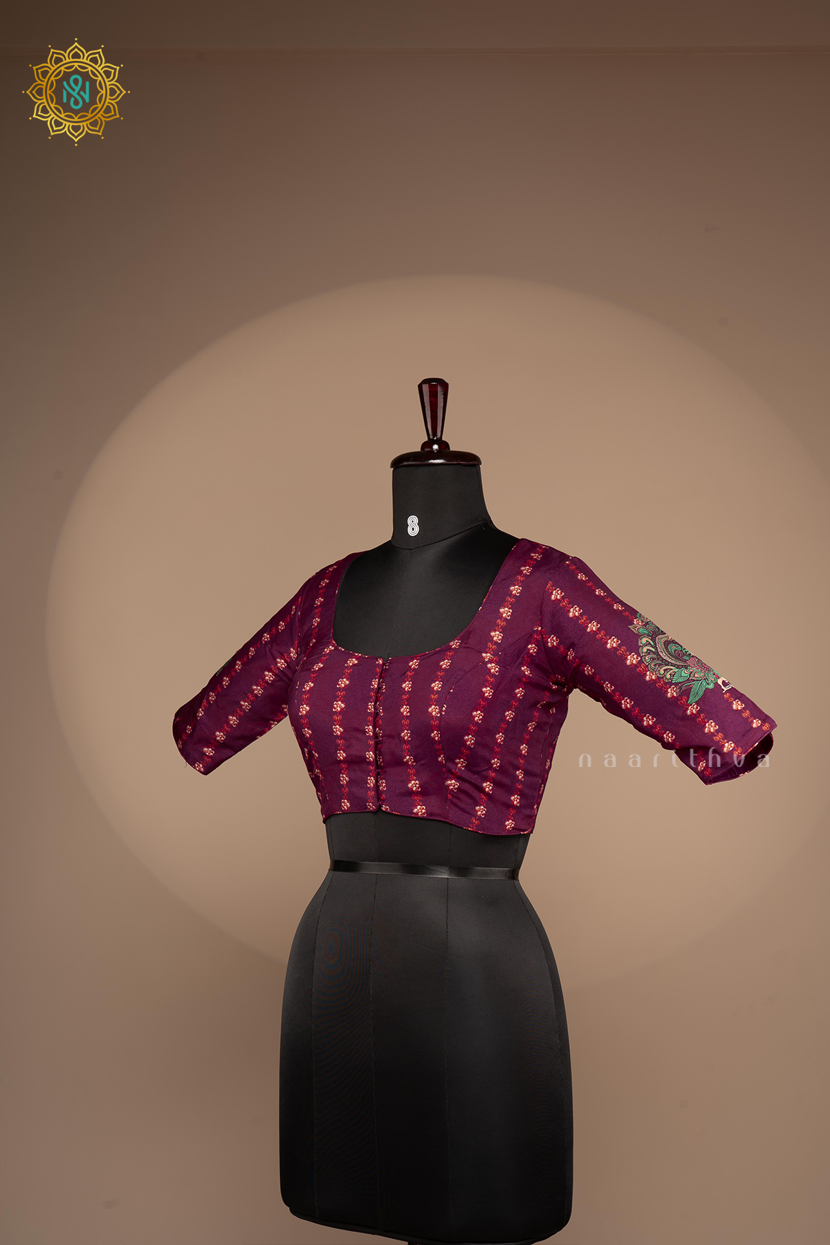 WINE - DOLA SILK READYMADE BLOUSE