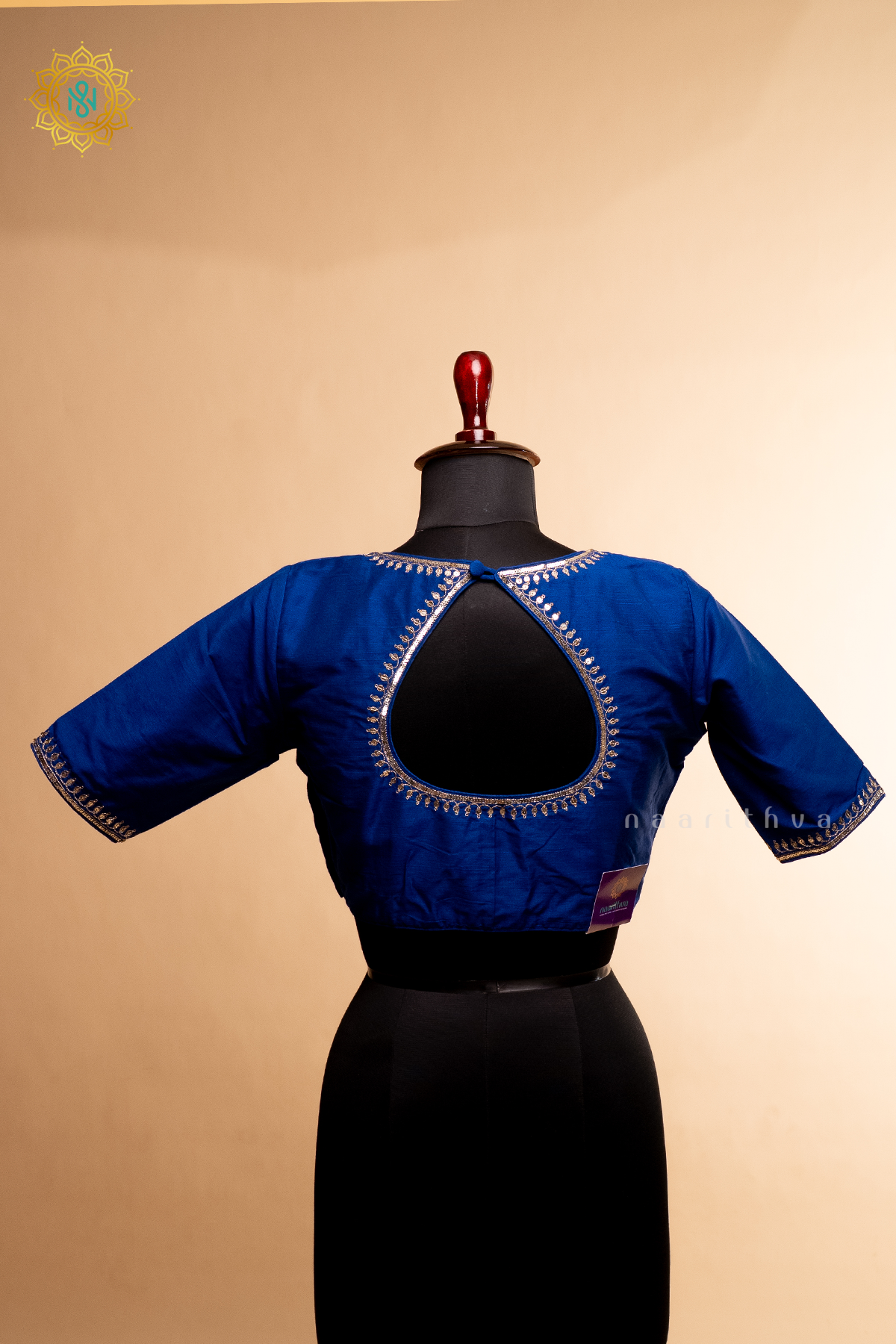 Blue - Raw Silk Readymade Blouse