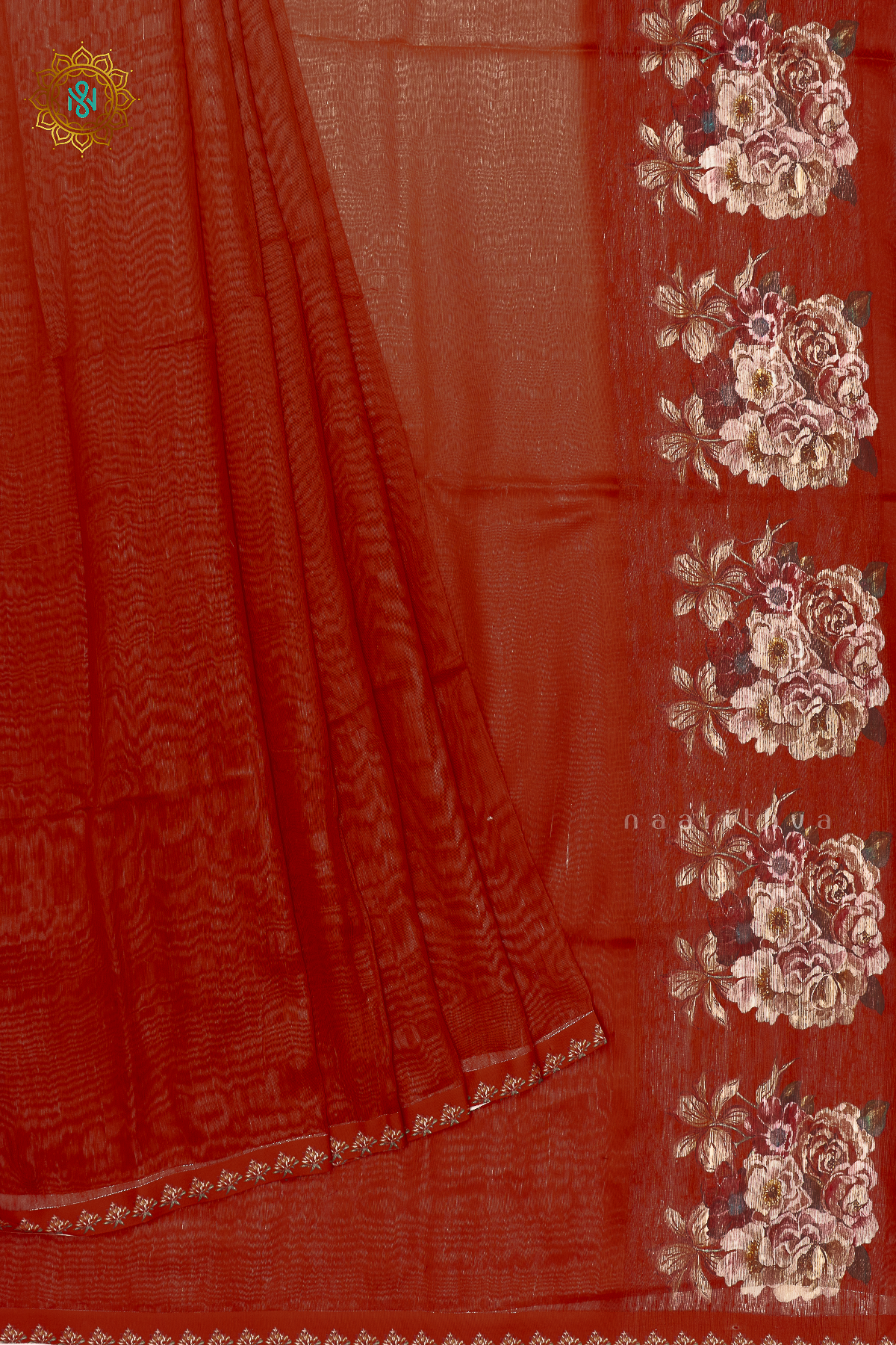 DUAL SHADE OF RED - LINEN BY COTTON