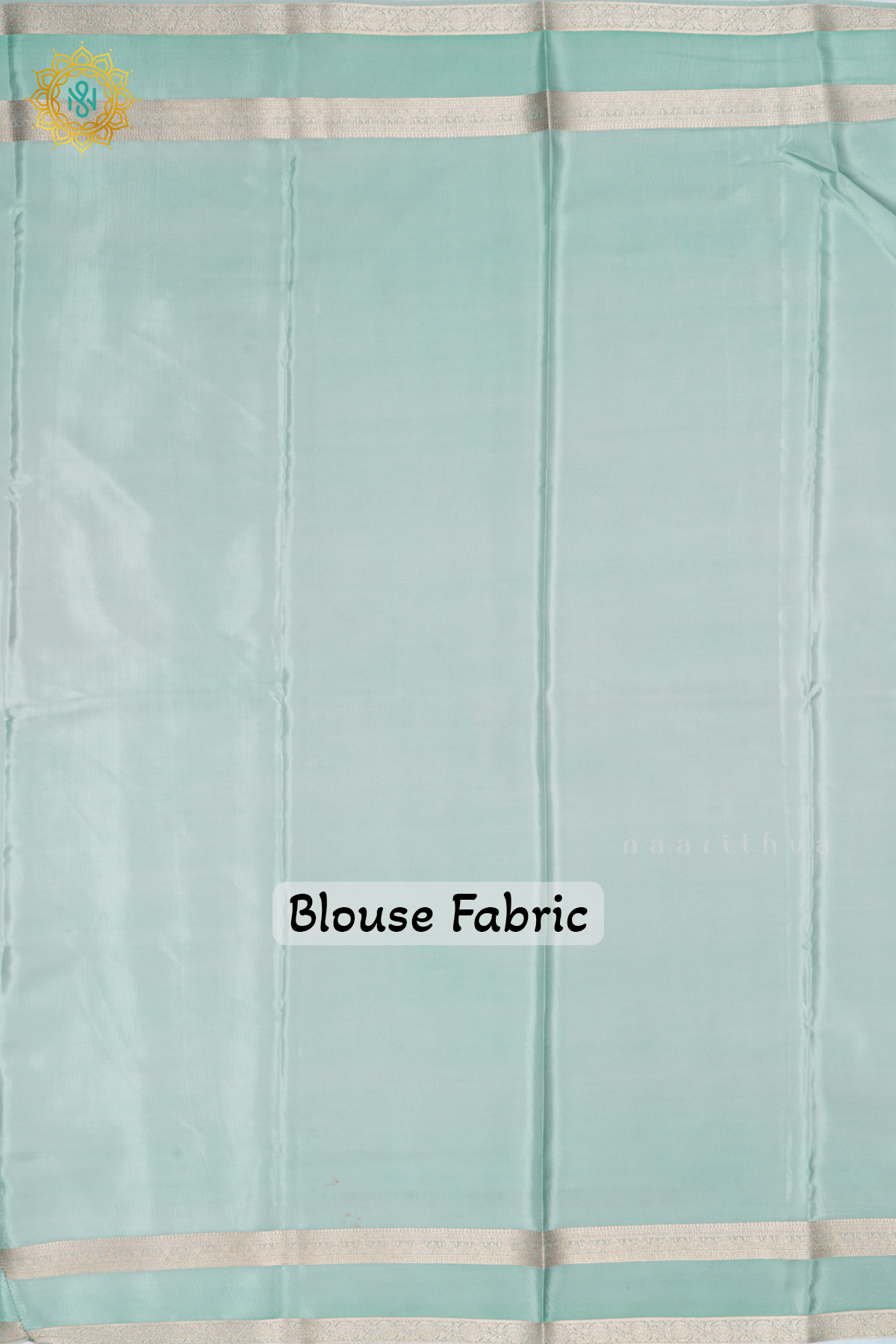 White With Aqua Green Printed Semi Crepe Silk Saree with Contrast Bentex Zari Border