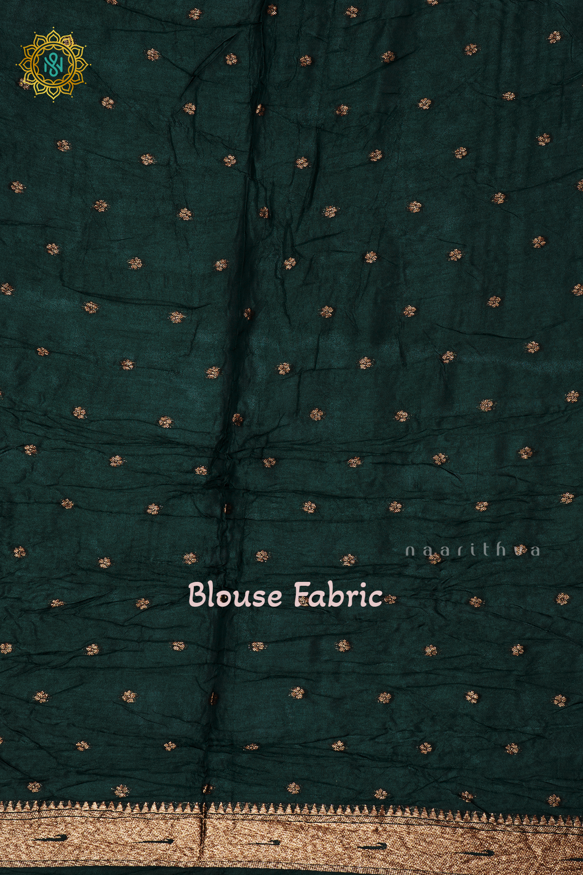 Bottle Green Semi Tussar Silk Saree With Tie and Dye Bandini