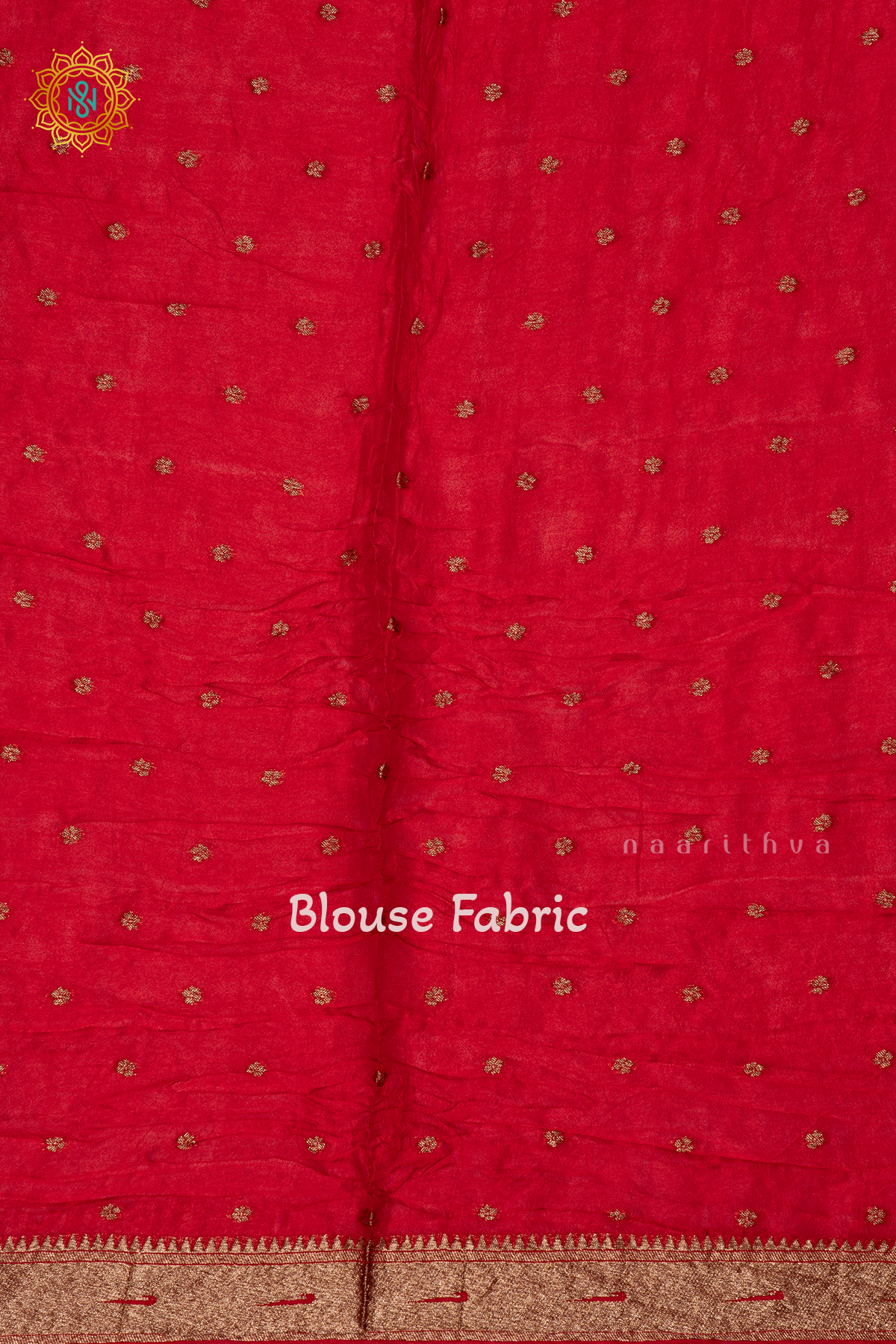 Red Semi Tussar Silk Saree With Tie and Dye Bandini