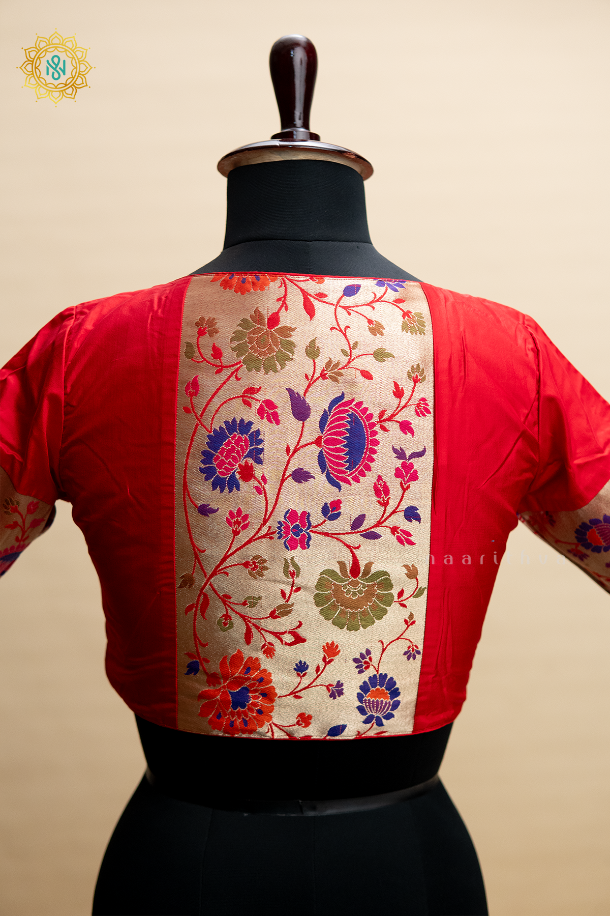 RED - SILK PAITHANI READYMADE BLOUSE