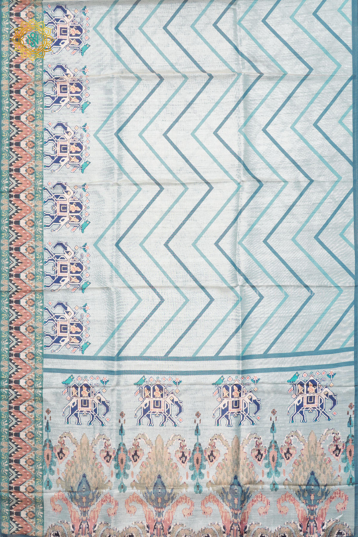 AQUA BLUE WITH SKY BLUE - SEMI TISSUE