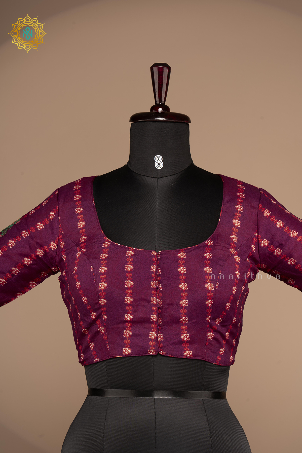 WINE - DOLA SILK READYMADE BLOUSE