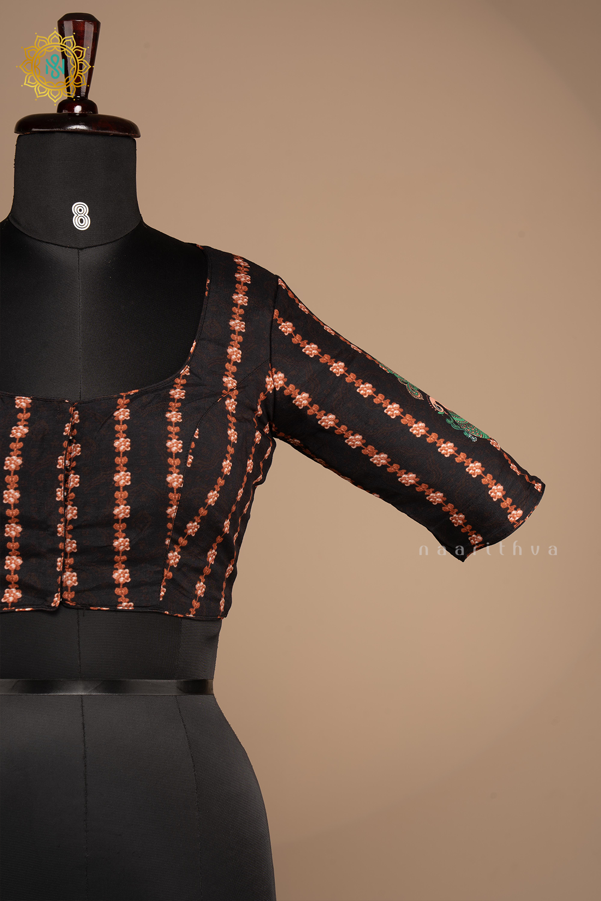 BLACK - DOLA SILK READYMADE BLOUSE