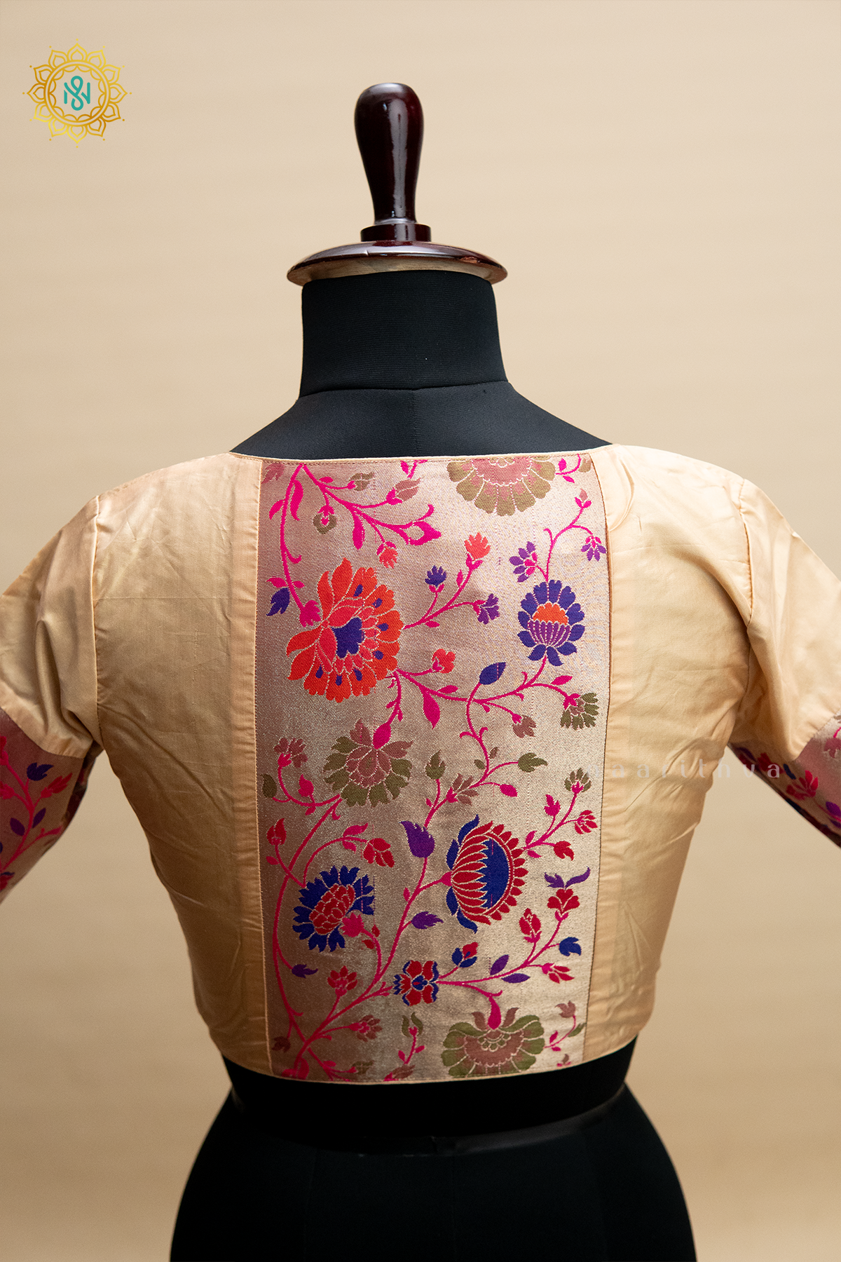 BEIGE - PAITHANI READYMADE BLOUSE