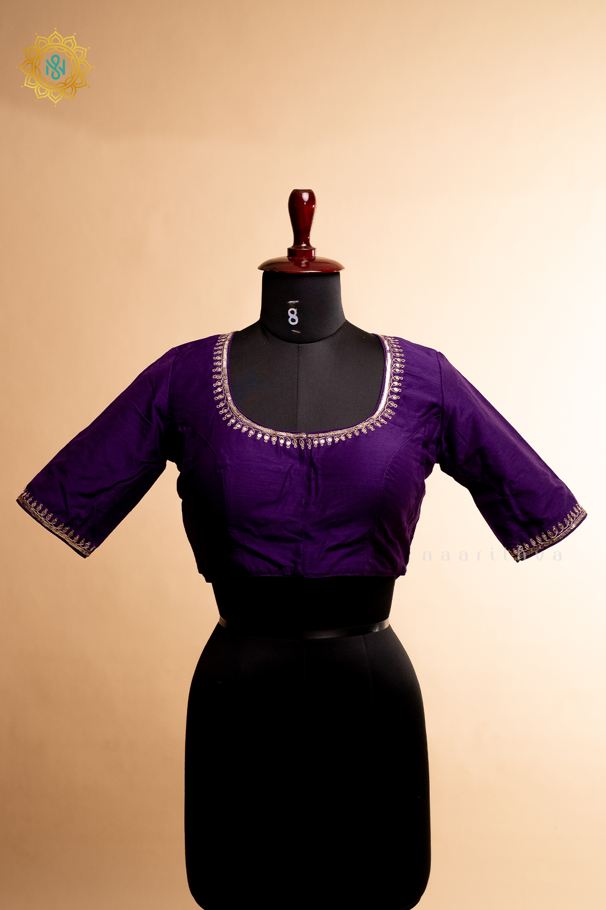 PURPLE - COTTON SILK READYMADE BLOUSE