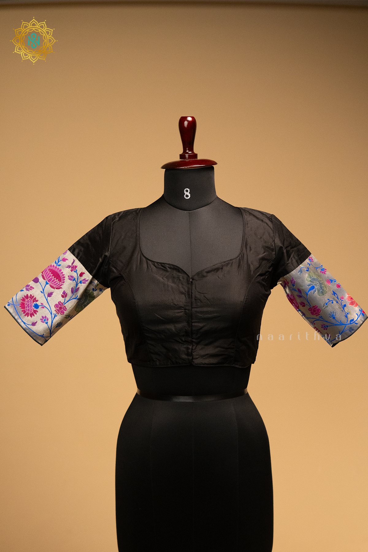 BLACK - SILK PAITHANI READYMADE BLOUSE