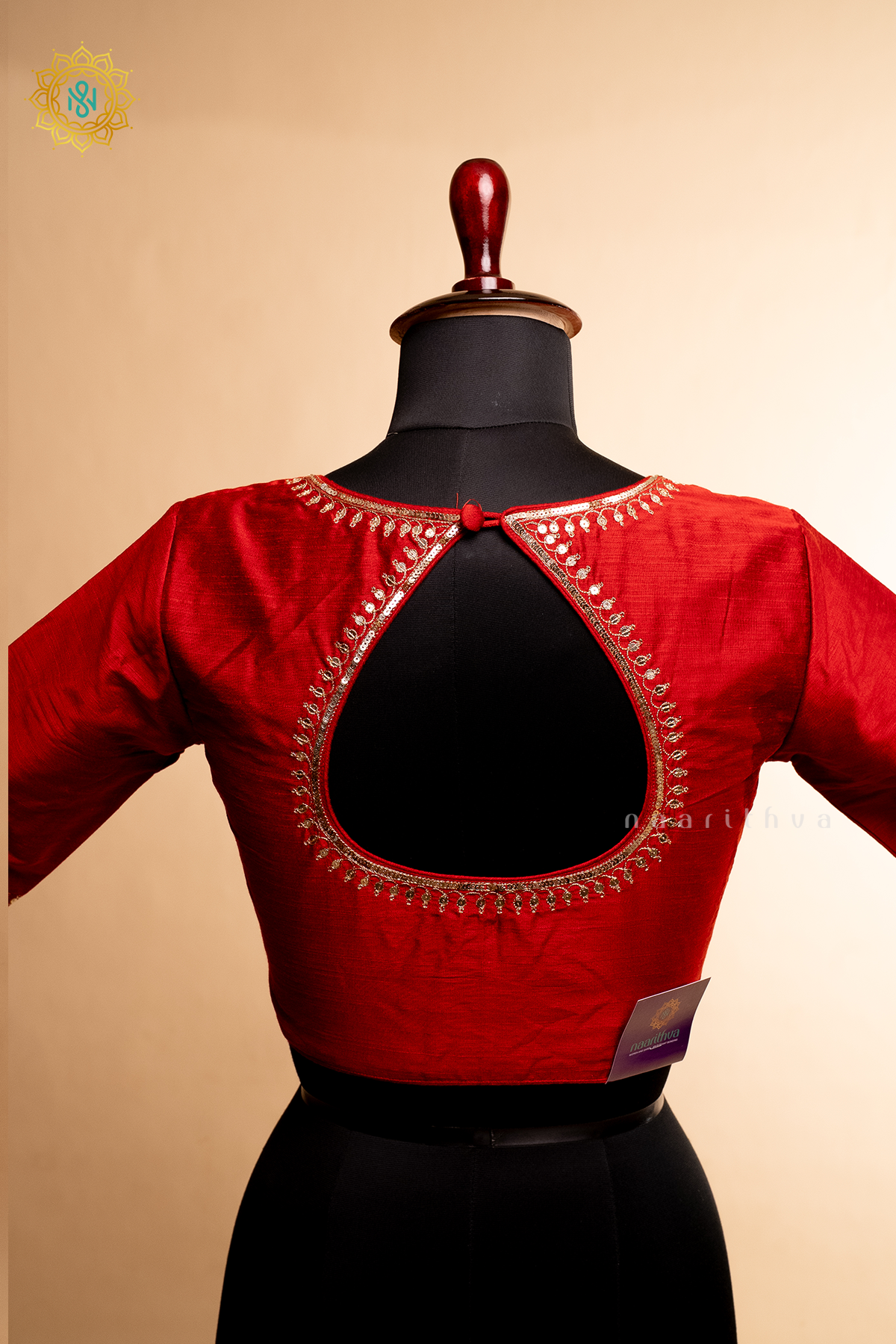 MAROON - COTTON SILK READYMADE BLOUSE
