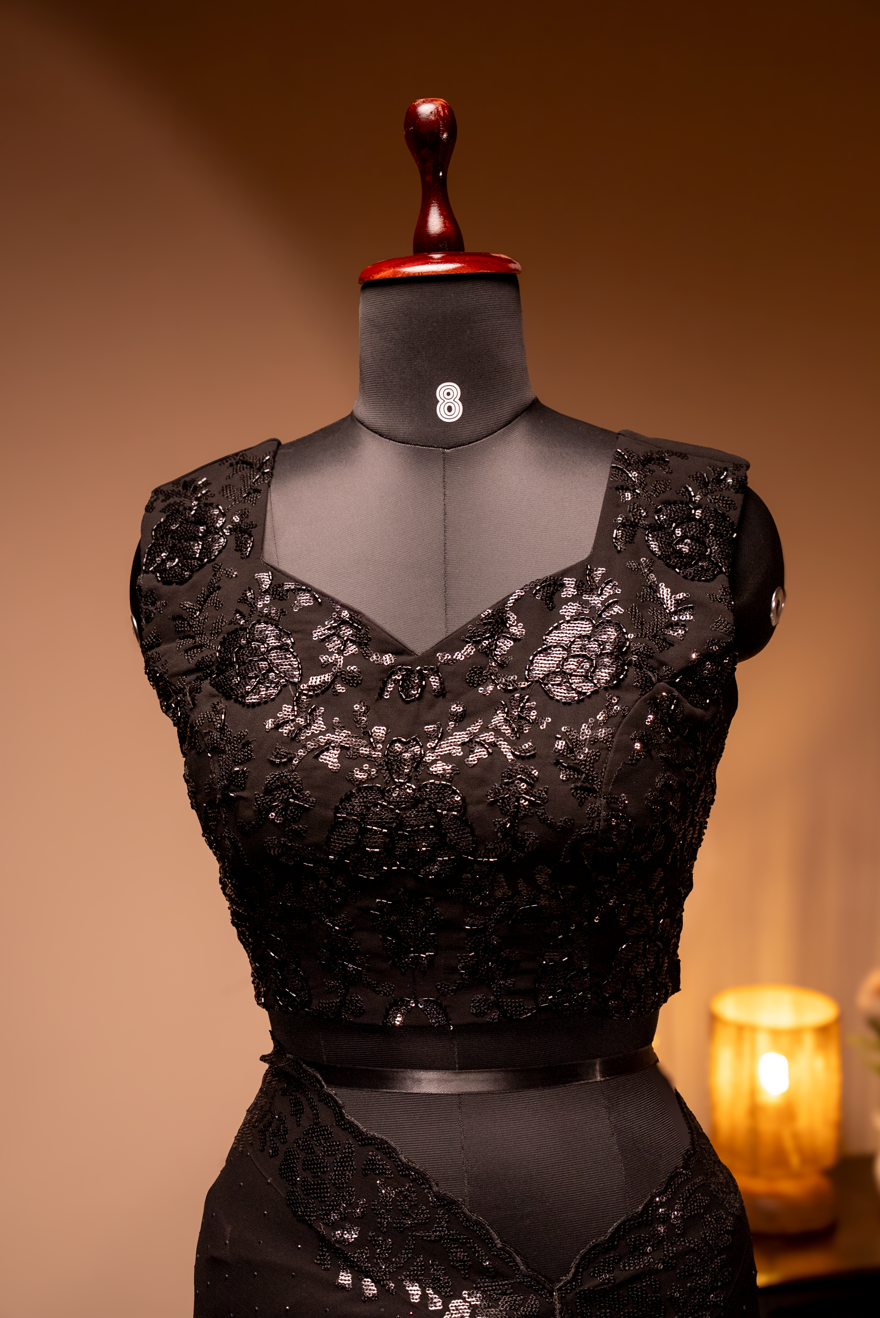 BLACK - DESIGNER GEORGETTE SAREE WITH READYMADE BLOUSE