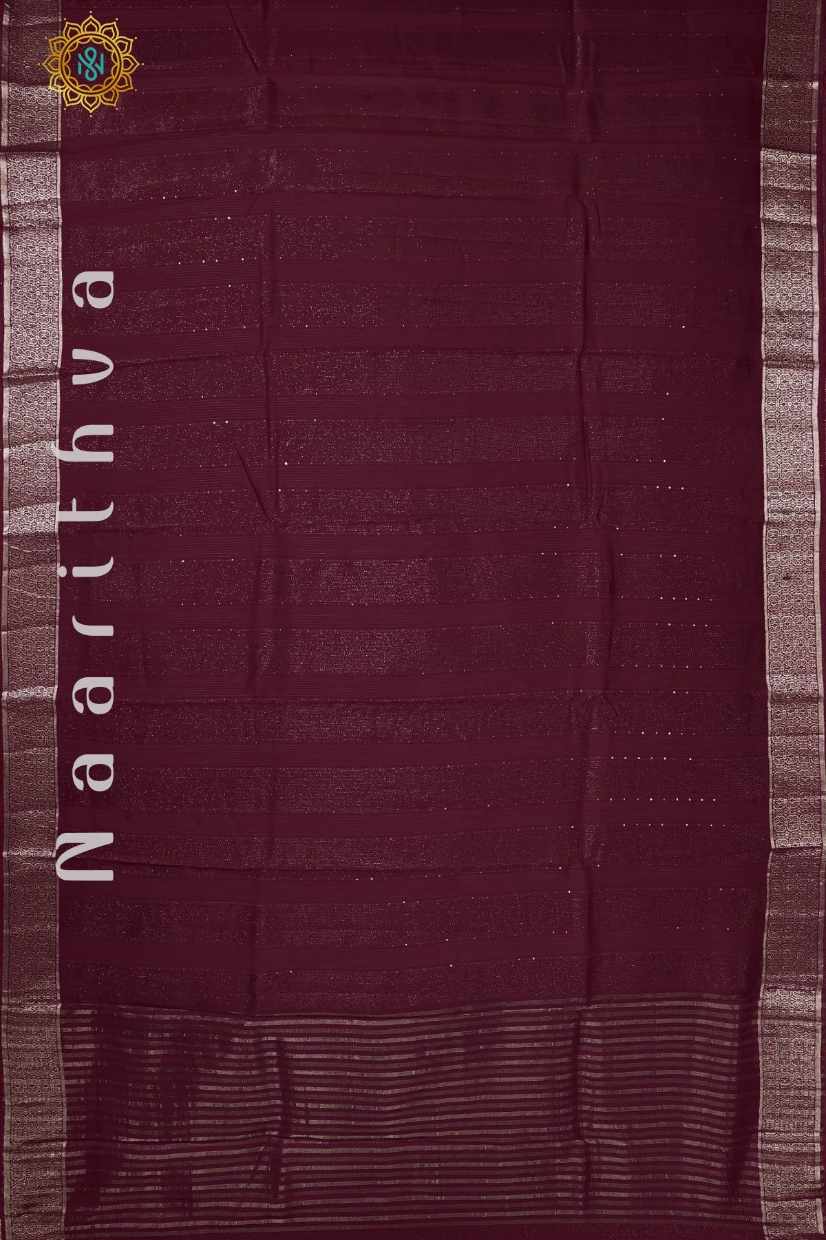 WINE WITH YELLOW - SEMI CREPE SILK