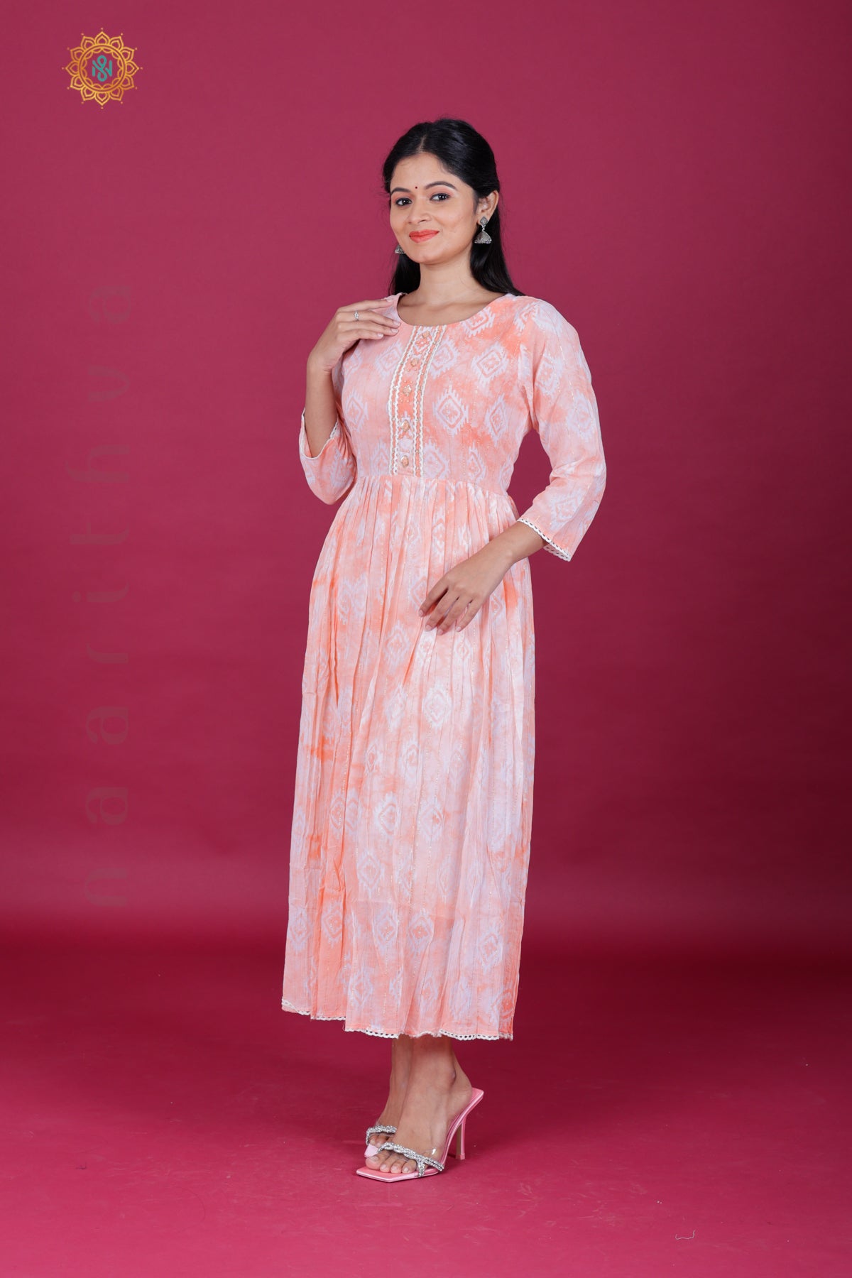 LIGHT ORANGE - CASUAL WEAR ONE PIECE KURTI