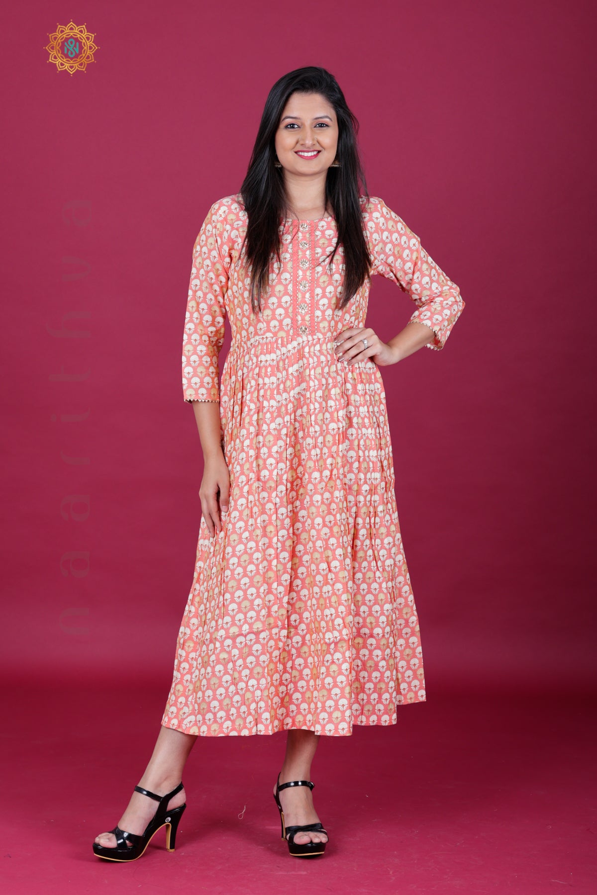 PEACH - CASUAL WEAR ONE PIECE KURTI