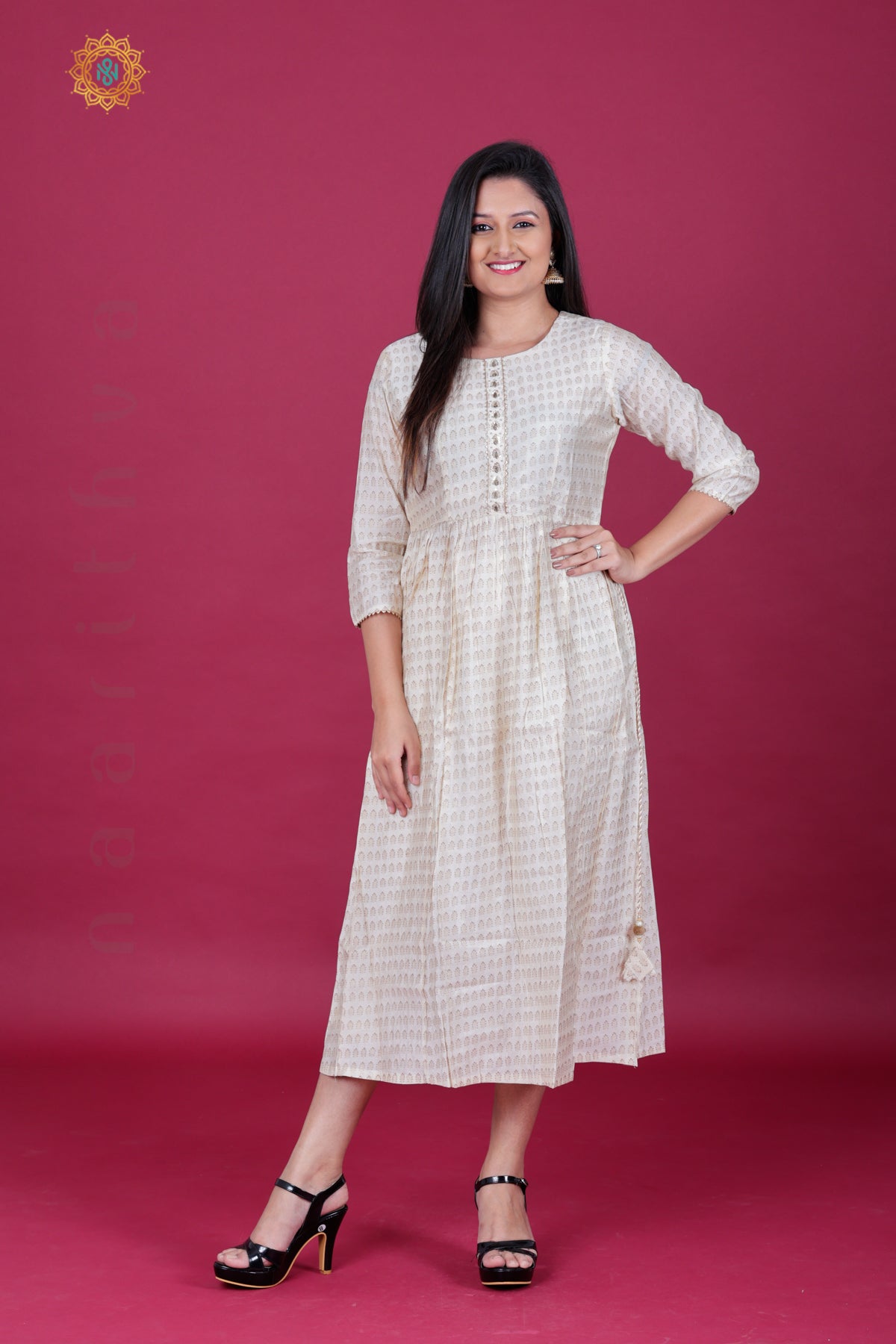 OFF WHITE - CASUAL WEAR ONE PIECE KURTI