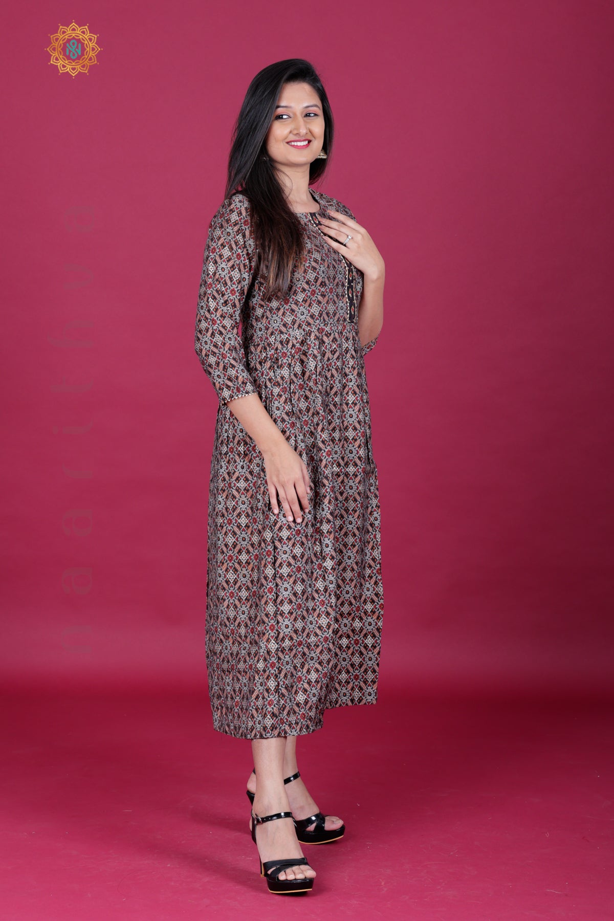 BLACK & GREY - CASUAL WEAR ONE PIECE KURTI