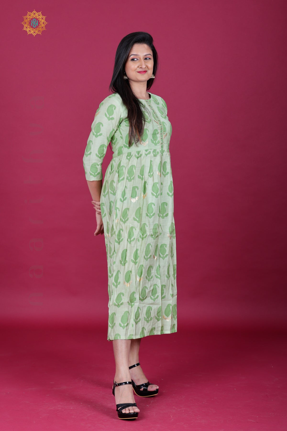 PISTA GREEN - CASUAL WEAR ONE PIECE KURTI