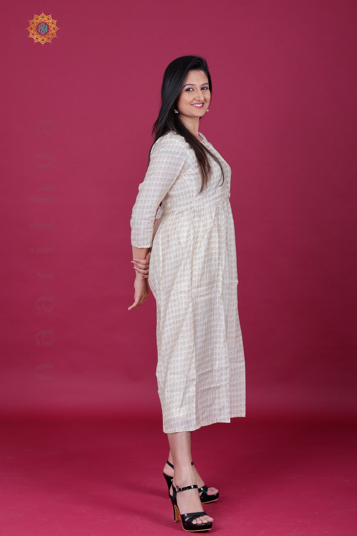 OFF WHITE - CASUAL WEAR ONE PIECE KURTI