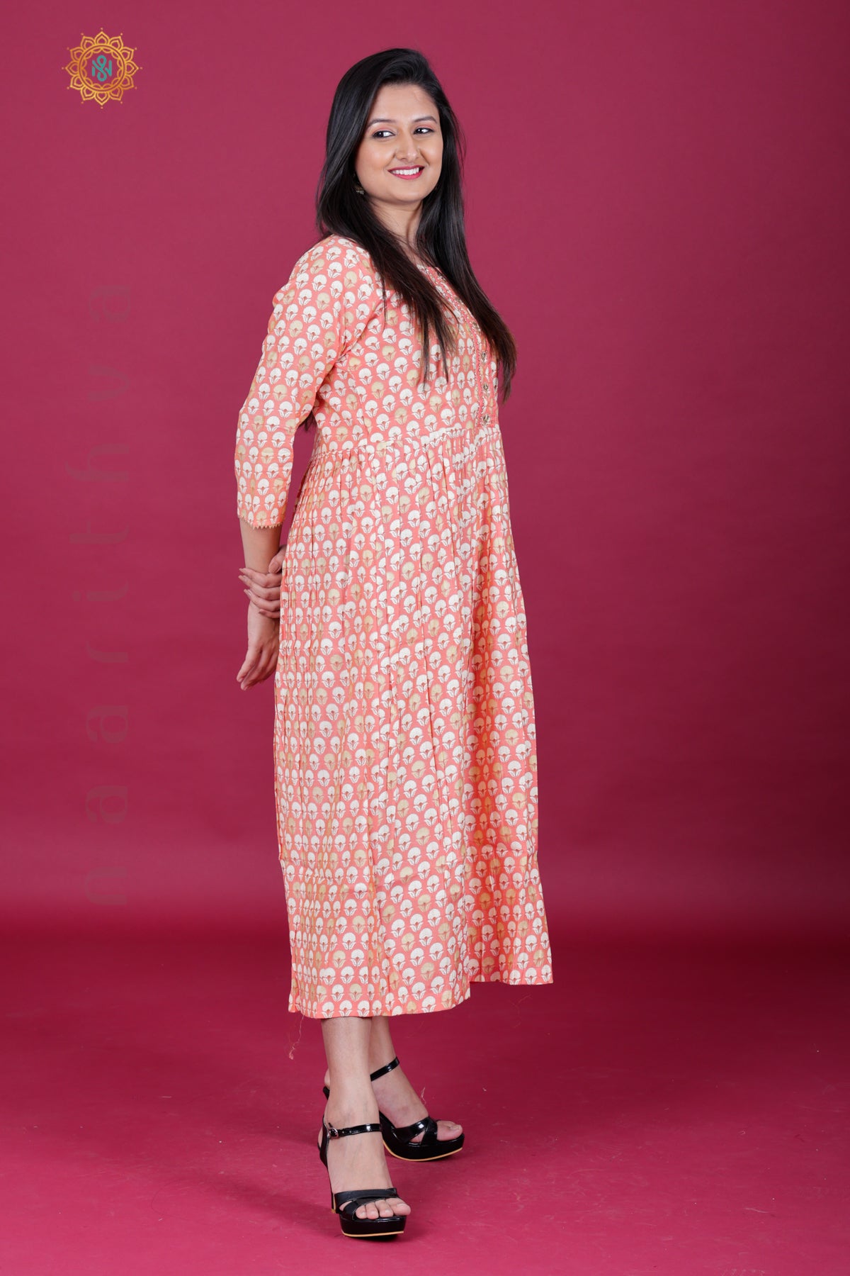PEACH - CASUAL WEAR ONE PIECE KURTI