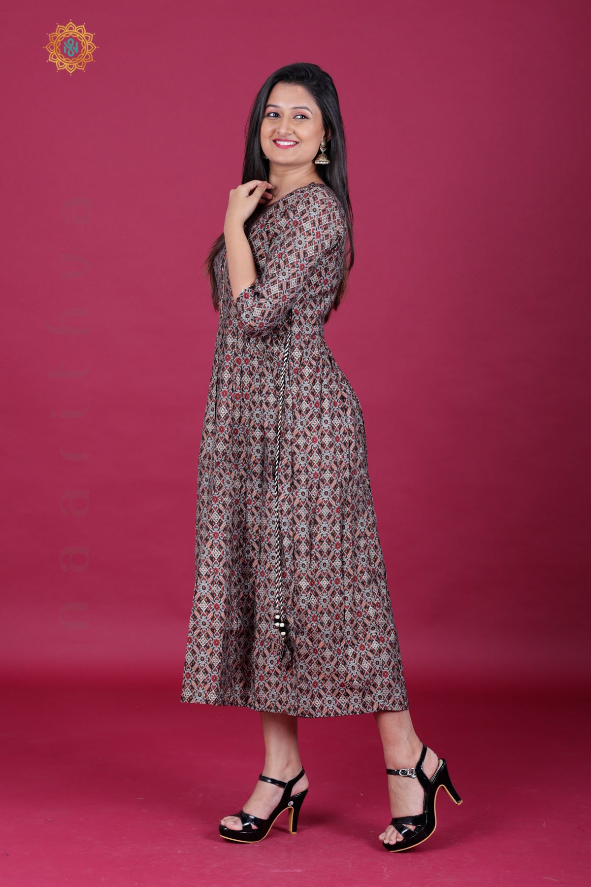 BLACK & GREY - CASUAL WEAR ONE PIECE KURTI