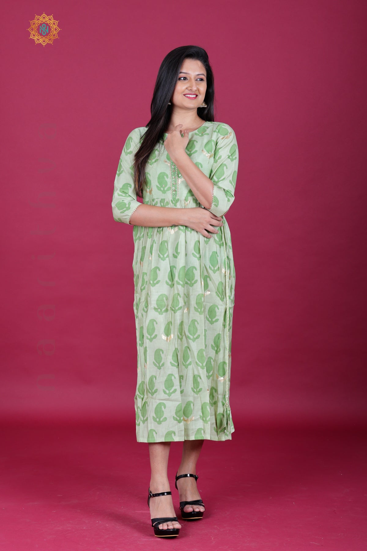 PISTA GREEN - CASUAL WEAR ONE PIECE KURTI