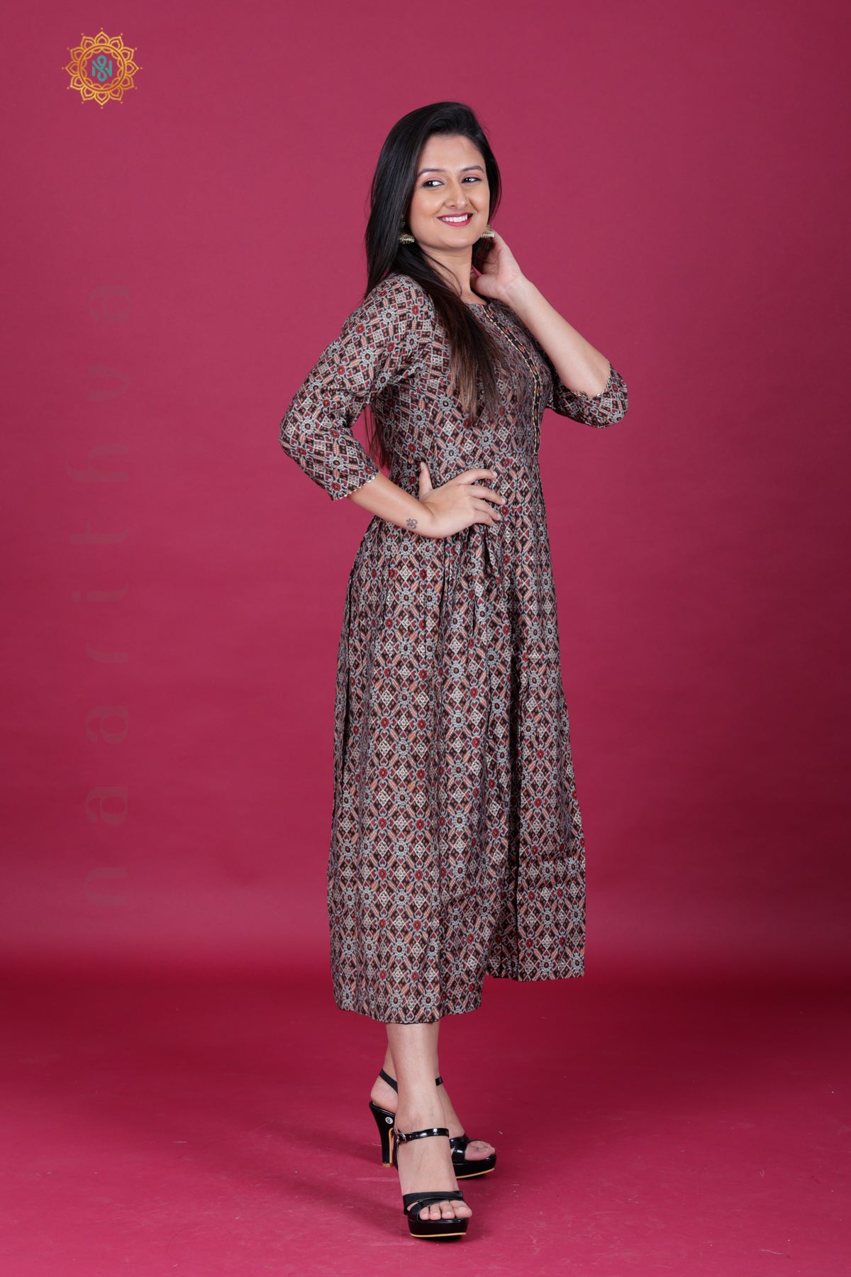 BLACK & GREY - CASUAL WEAR ONE PIECE KURTI