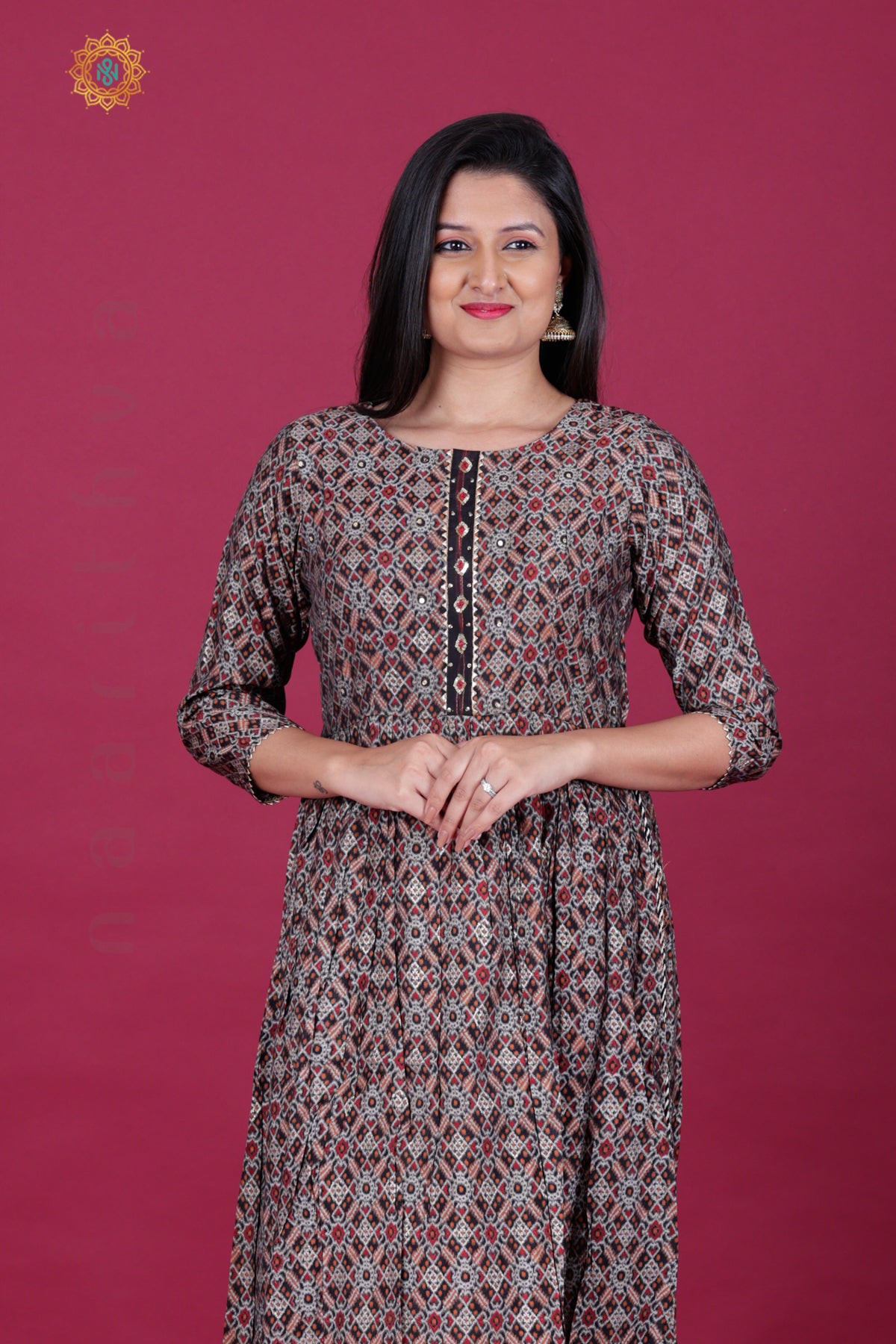 BLACK & GREY - CASUAL WEAR ONE PIECE KURTI