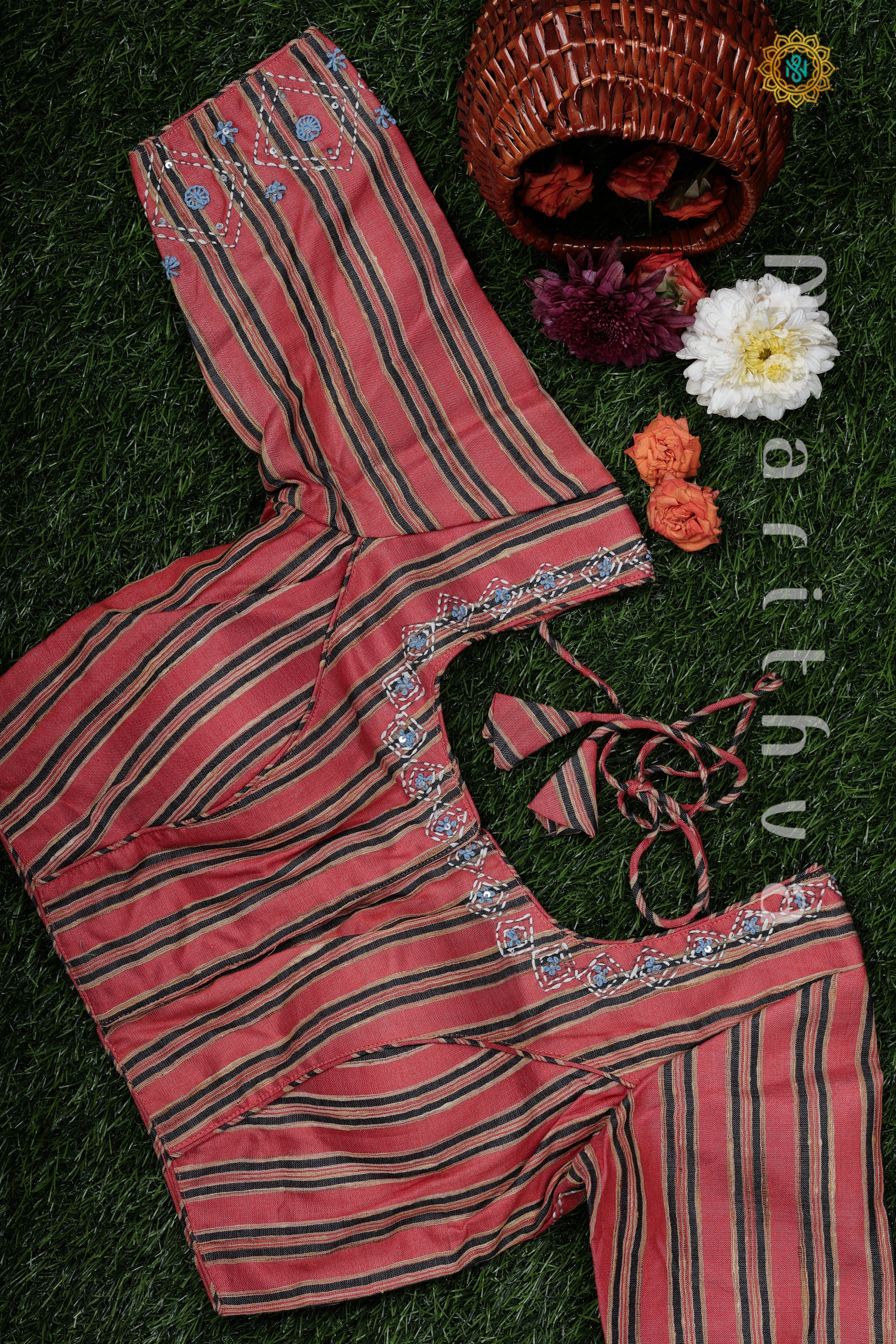PEACHISH PINK - READYMADE COTTON BLOUSE