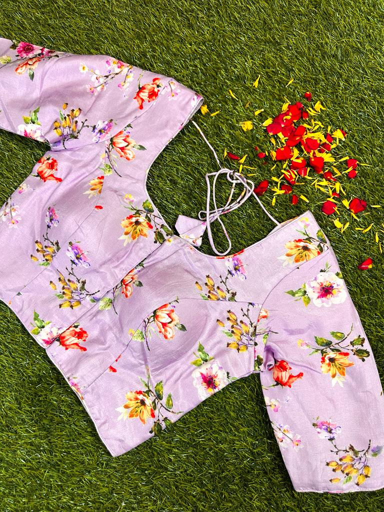 LILAC - READYMADE FLORAL PRINTS IN DOLA SILK