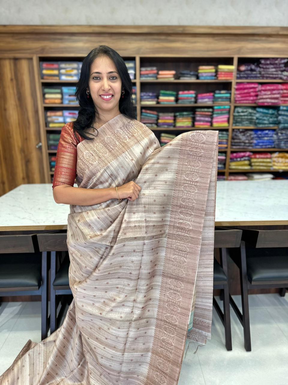 OFF WHITE - SEMI TUSSAR SILK