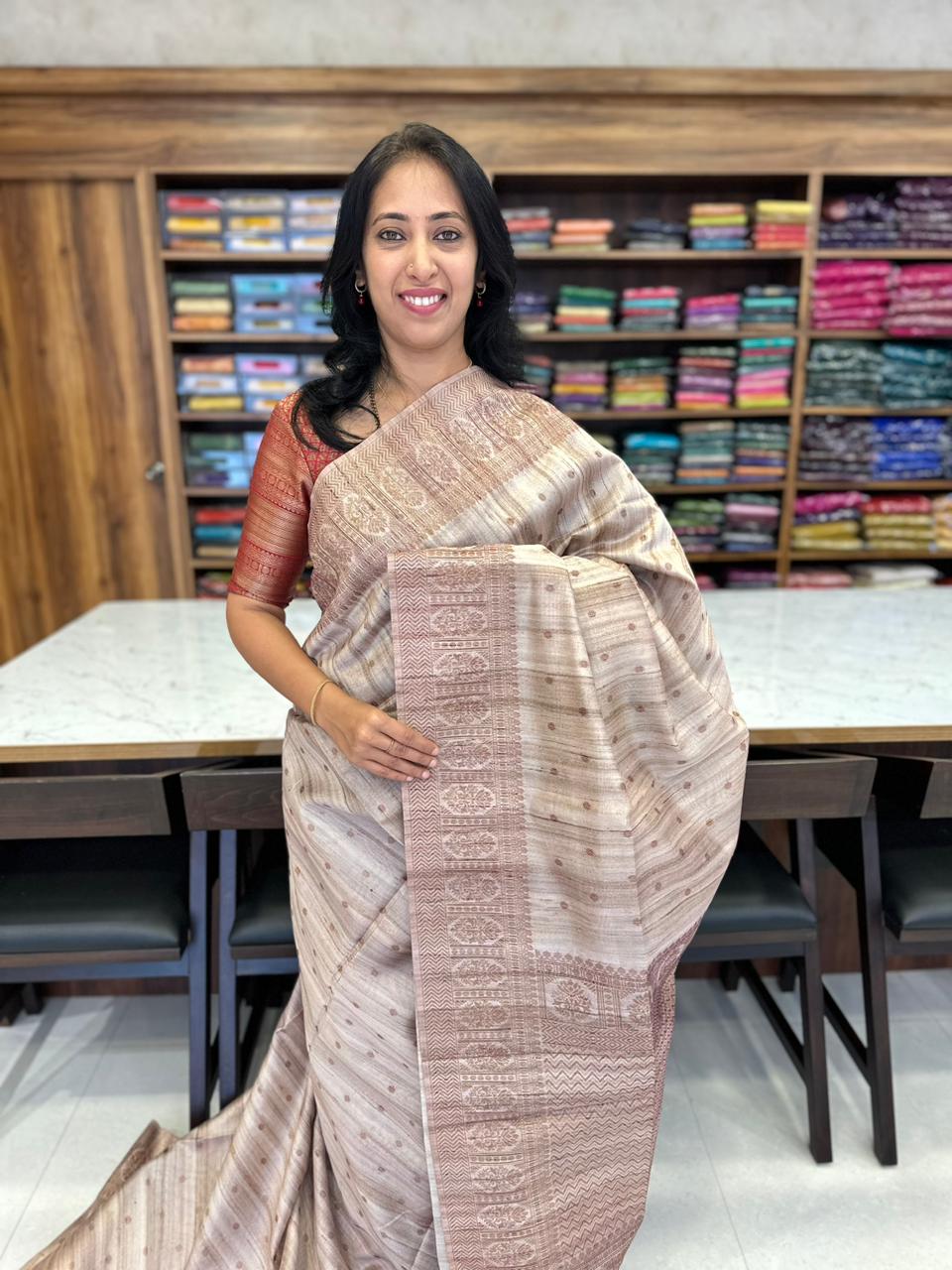 OFF WHITE - SEMI TUSSAR SILK