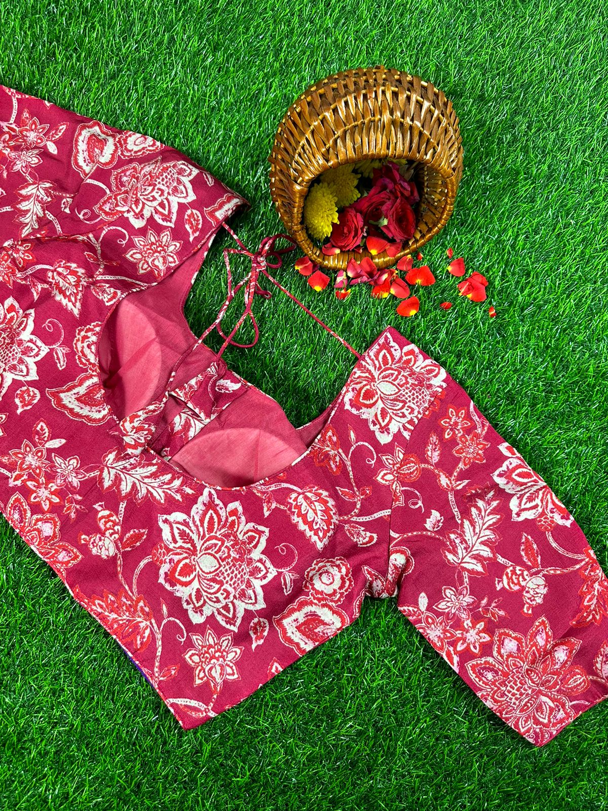 PINK - READYMADE DOLA SILK WITH FLORAL PRINTS